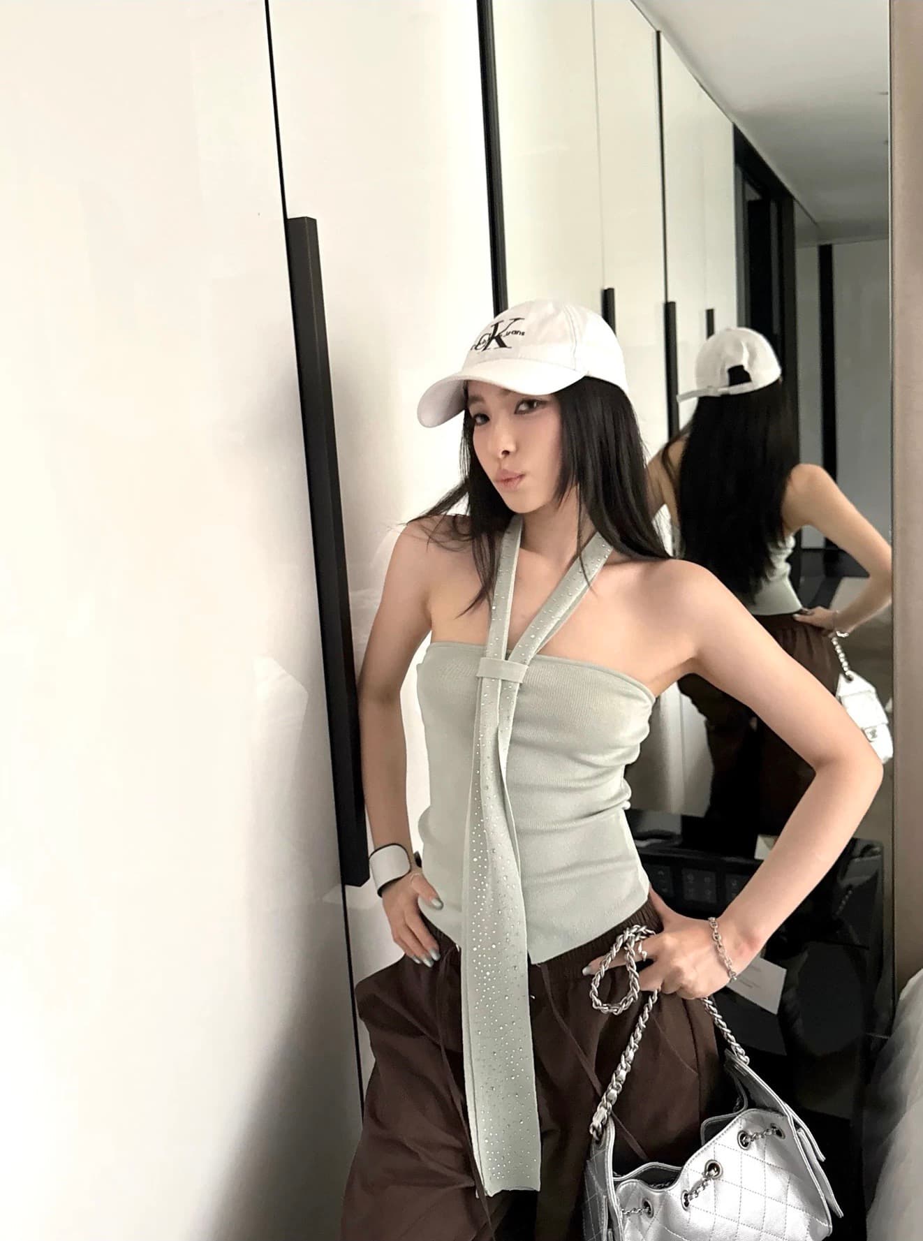 wuu2sweet 우 너무 달콤한 핫픽스 행침 목 스트랩 튜브탑 조끼 여성 패션 핫걸 디자인 센스 민소매 맨위 상세 이미지 1
