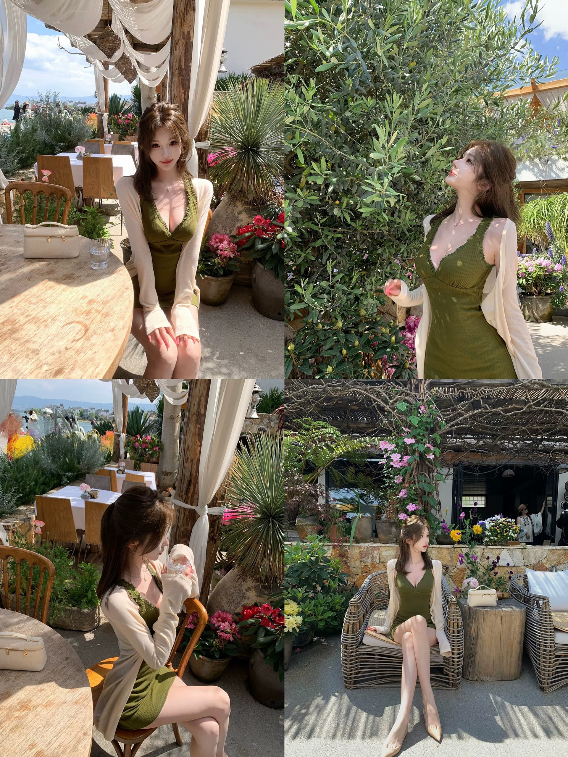 jmshop miu 부서 교과서 자카드 구덩이 기사 V넥 니트 미니 스커트 여성 순수한 욕망 섹시함 레이스 캐미솔