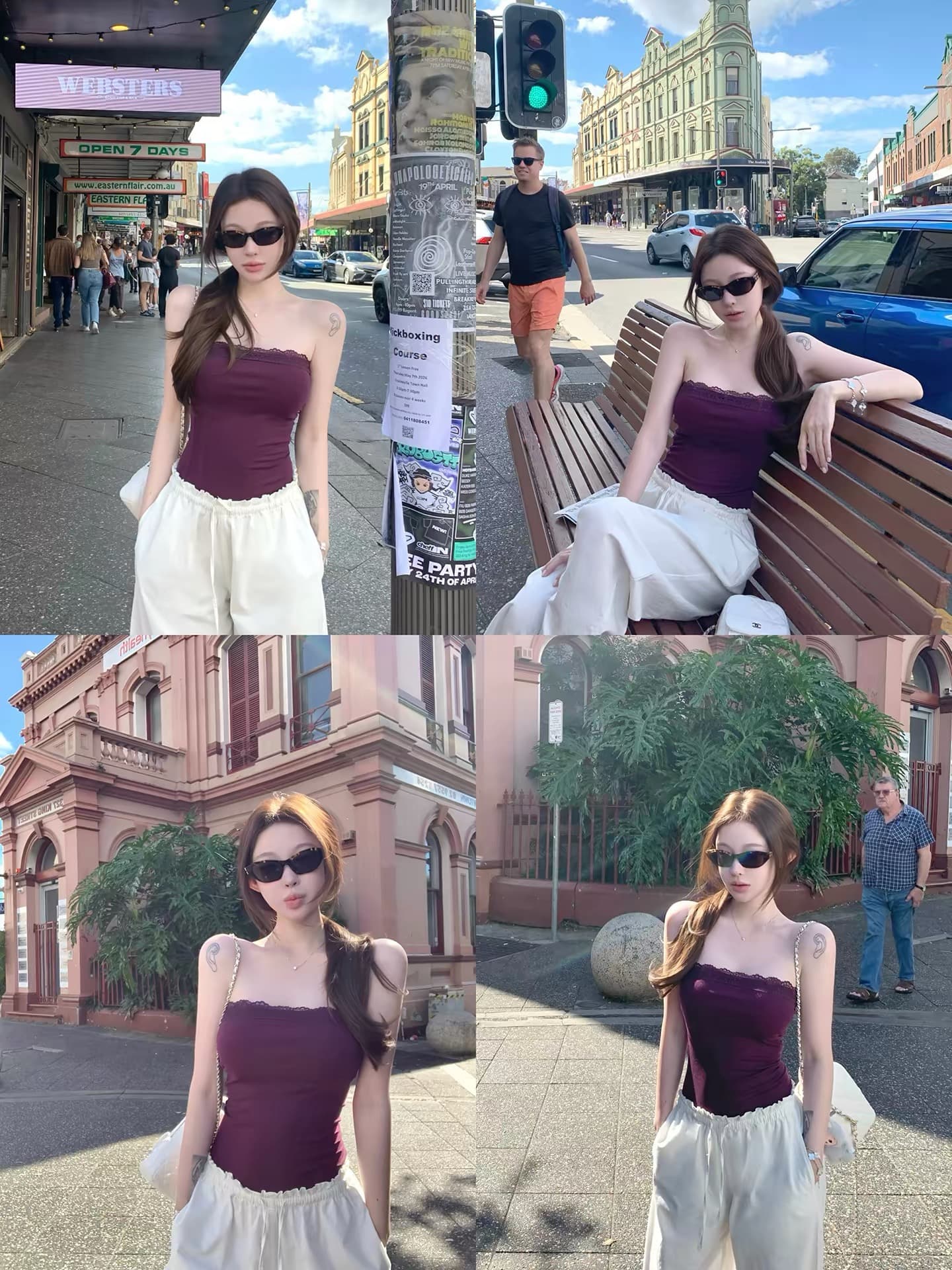 suuuicee 캘리포니아 주 한여름 탈착식 가슴 패드 순수한 욕망 레이스 조각 디자인 외출용 튜브탑 작은 맨위 상세 이미지 2