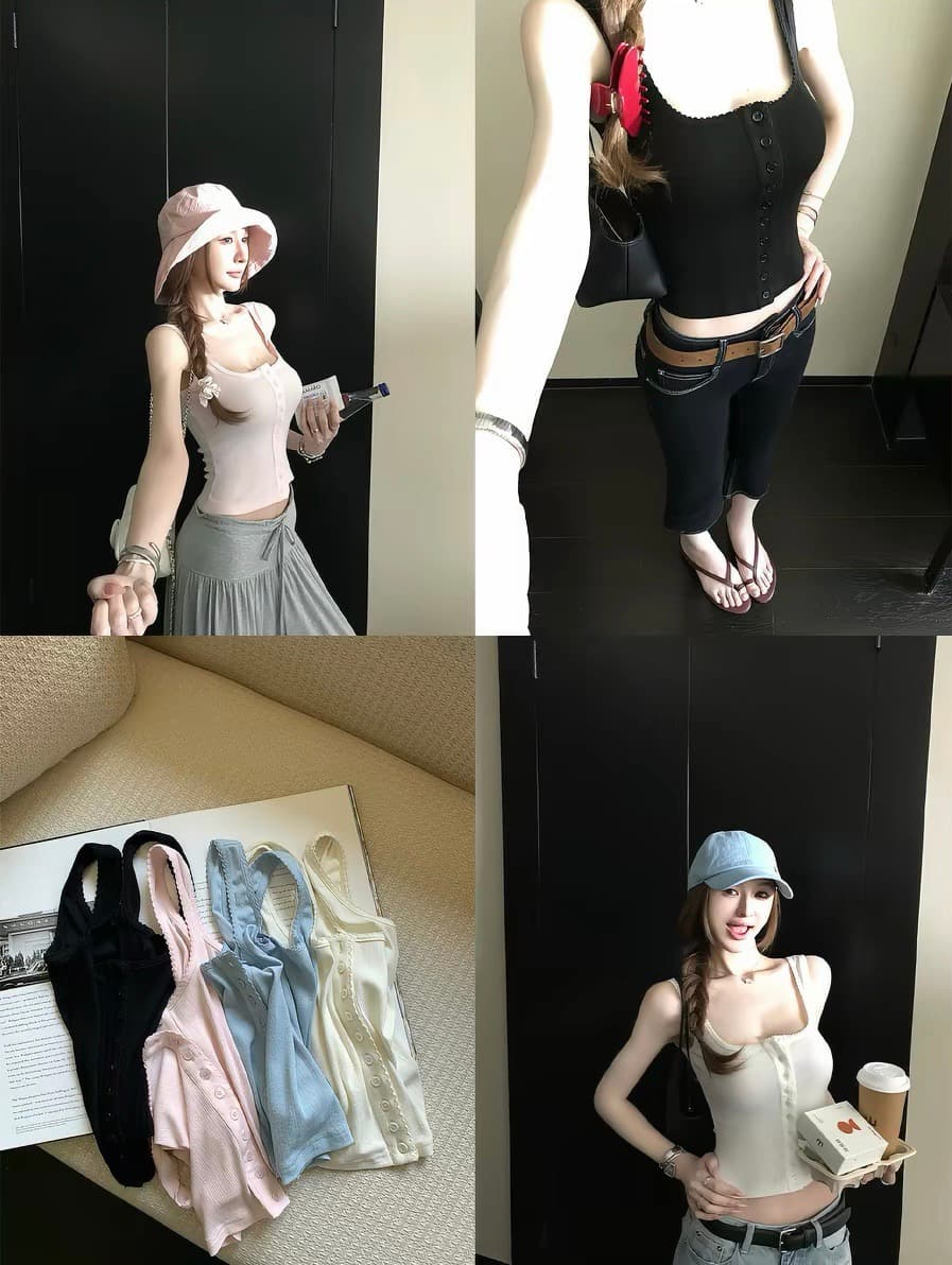 초여름 프로 250g 레트로 특수 프로세스 자수 자카드 니트 캐미솔 넣다 부드러운 착용 쳉 쳉 일상 상세 이미지 1