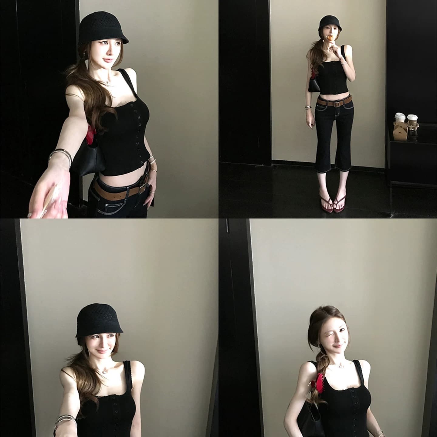 초여름 프로 250g 레트로 특수 프로세스 자수 자카드 니트 캐미솔 넣다 부드러운 착용 쳉 쳉 일상 상세 이미지 5