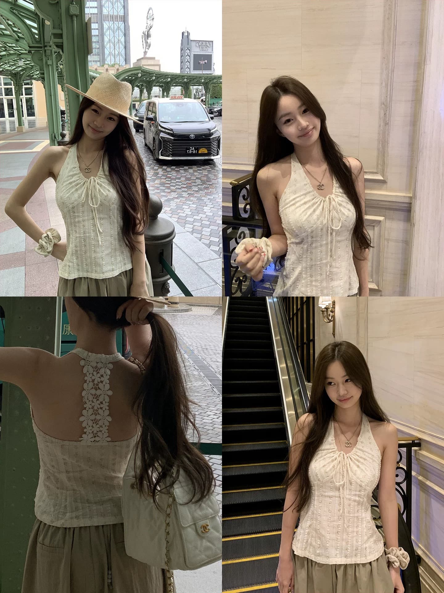 레드 맨 파빌리온 캐미솔 여름 외출용 2026 새로운 레이스 프랑스식 순면 몸매 가꾸기 민소매 행침 목 맨위 여성 상세 이미지 1
