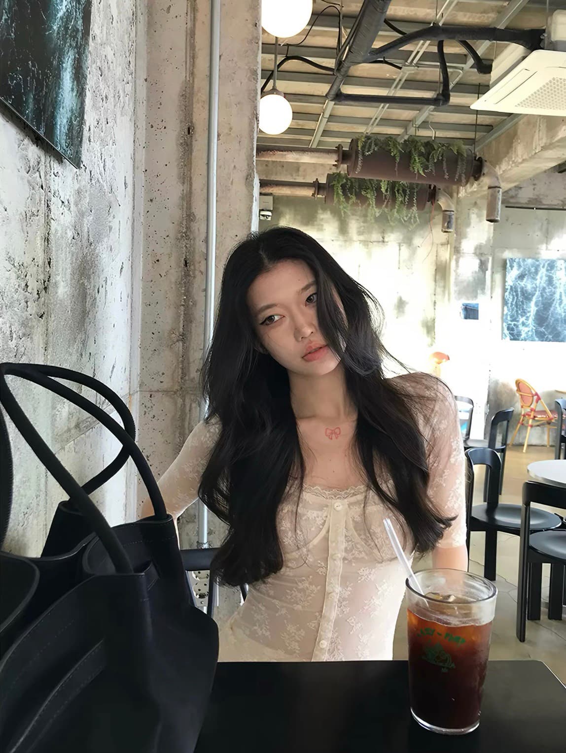 sheepland 순수한 욕망 발레 광장 칼라 레이스 자카드 반팔 티셔츠 여성 여름 섹시함 마이크로 ~을 통해 슬림해 보이는 맨위 상세 이미지 2