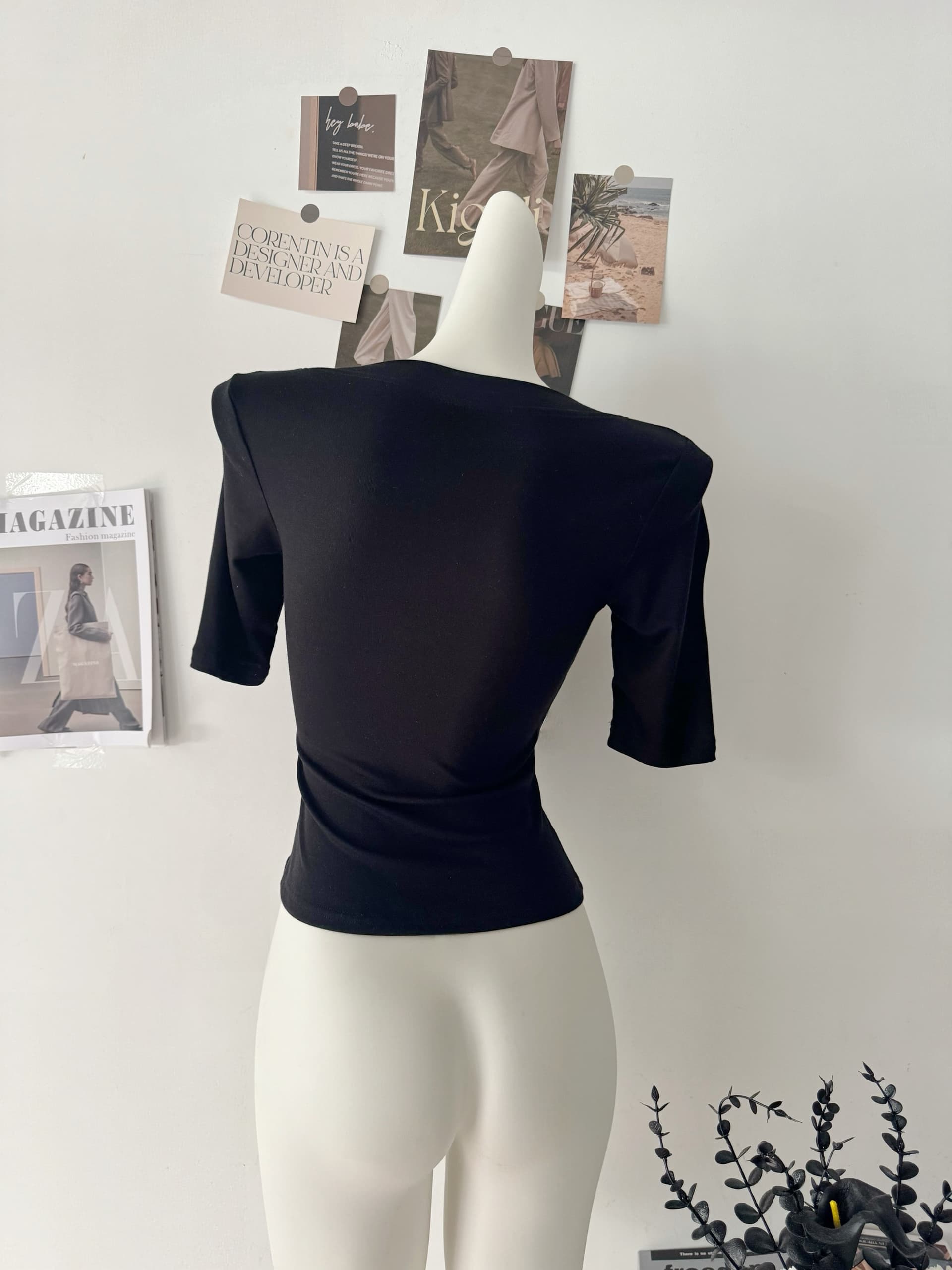 리 부드럽게 6 월 꽈배기 t90 주간 실크 순수한 욕망 V넥 중간 소매 여성 주간 실크 꽈배기 비틀림 디스플레이 가슴 대 맨위 상세 이미지 10