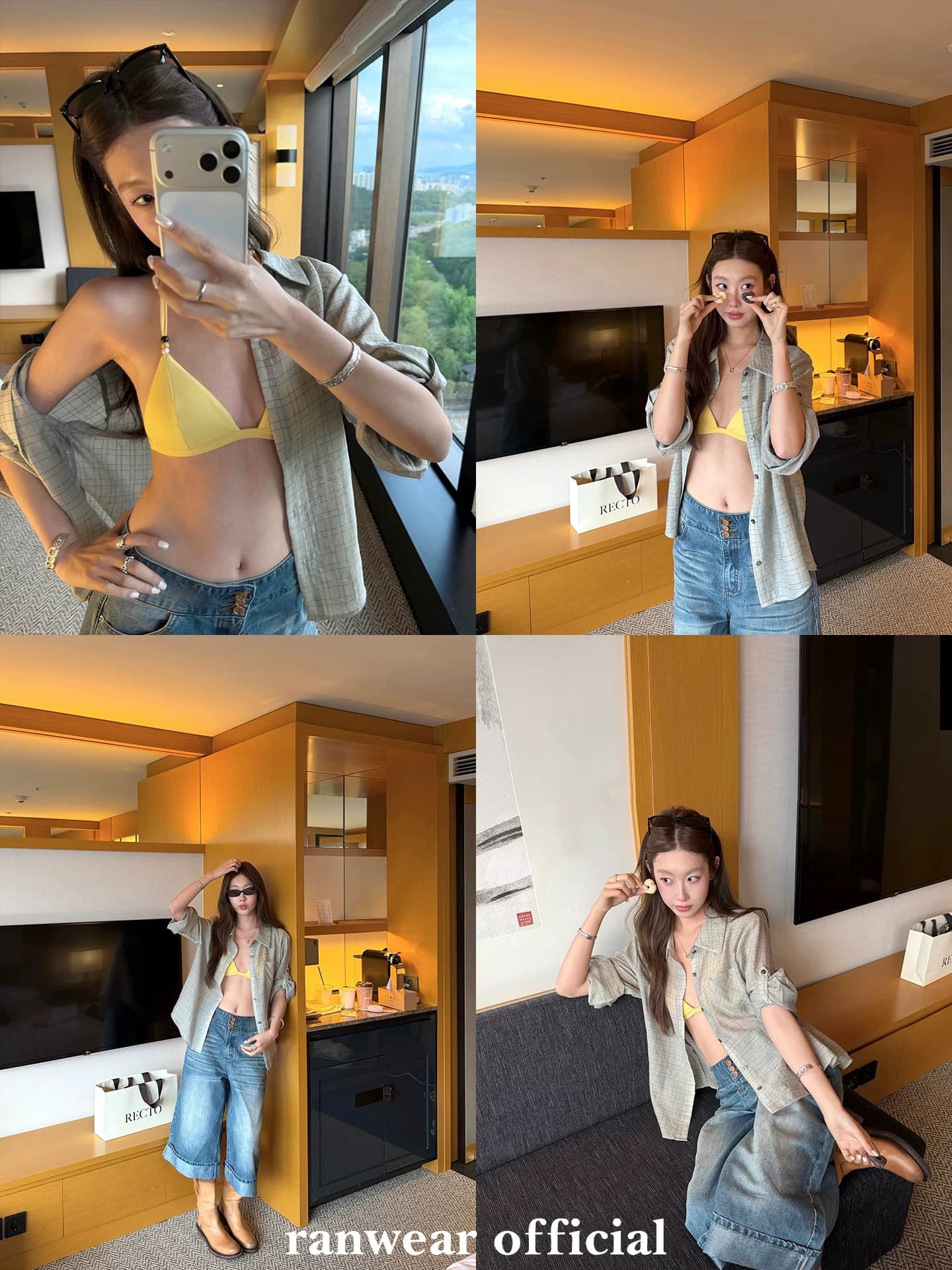 ranwear 섬 연인 다용도 싱글 착용 스택 착용 아메리칸 핫걸 비즈 좋은 코디 속옷 상세 이미지 3