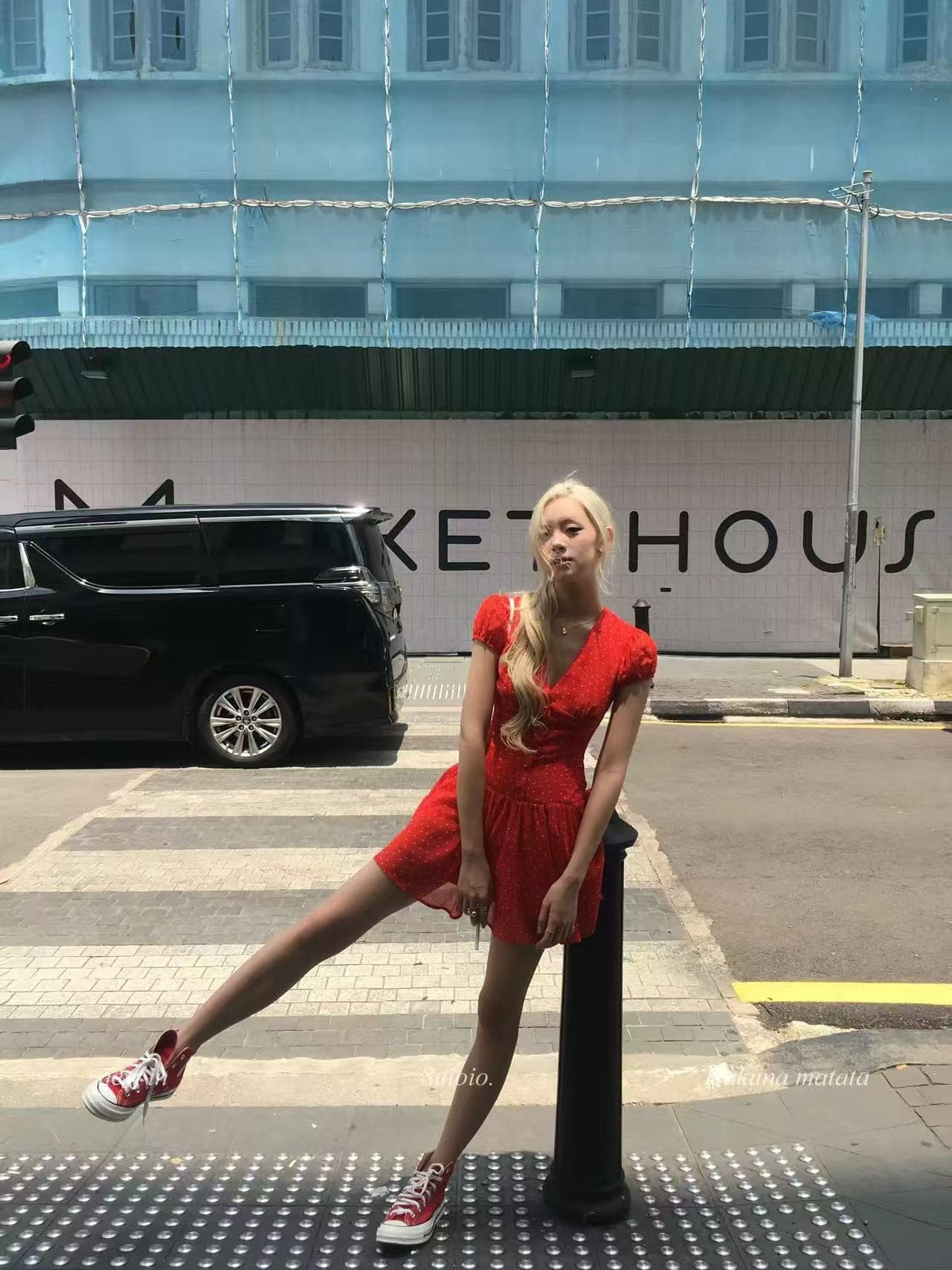 8uioio 카드 로라 같은 단락 색상 추가 검정색 쇼트 스타일 여성 드레스 여름 새로운 허리 수축 슬림해 보이는 도트 무늬 치마 상세 이미지 4
