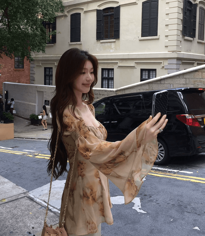sya 크 사이 작은 웨스트 프랑스식 복잡한 고대 칼라 맨위 여성 가을 튜브탑 연꽃 잎 소매 꽃무늬 부드러운 긴팔 작은 셔츠 상세 이미지 4