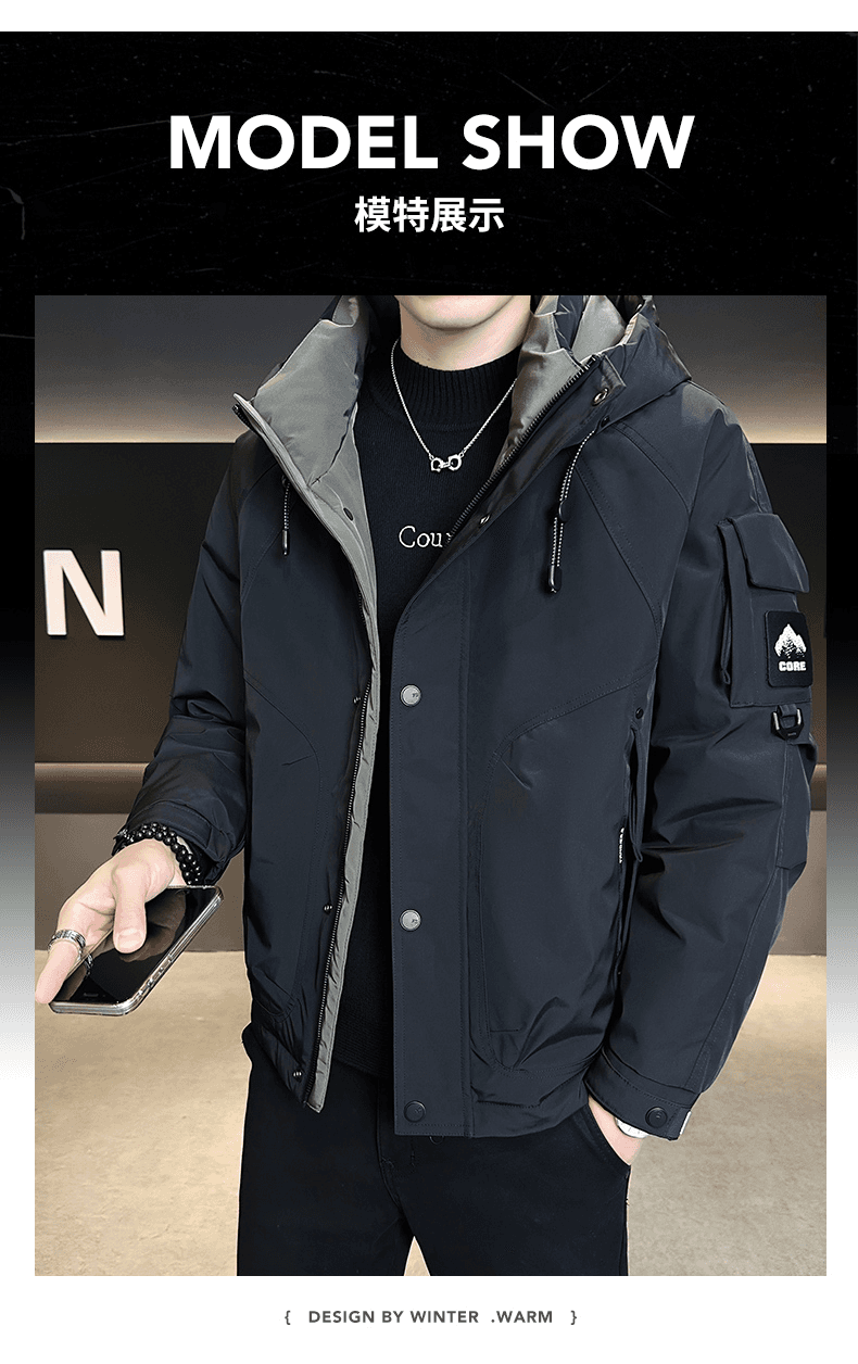 보온 워크웨어 다운 재킷 남성 겨울 2025 새로운 야외 화이트 덕 다운 두꺼운 캐주얼 재킷 상세 이미지 13