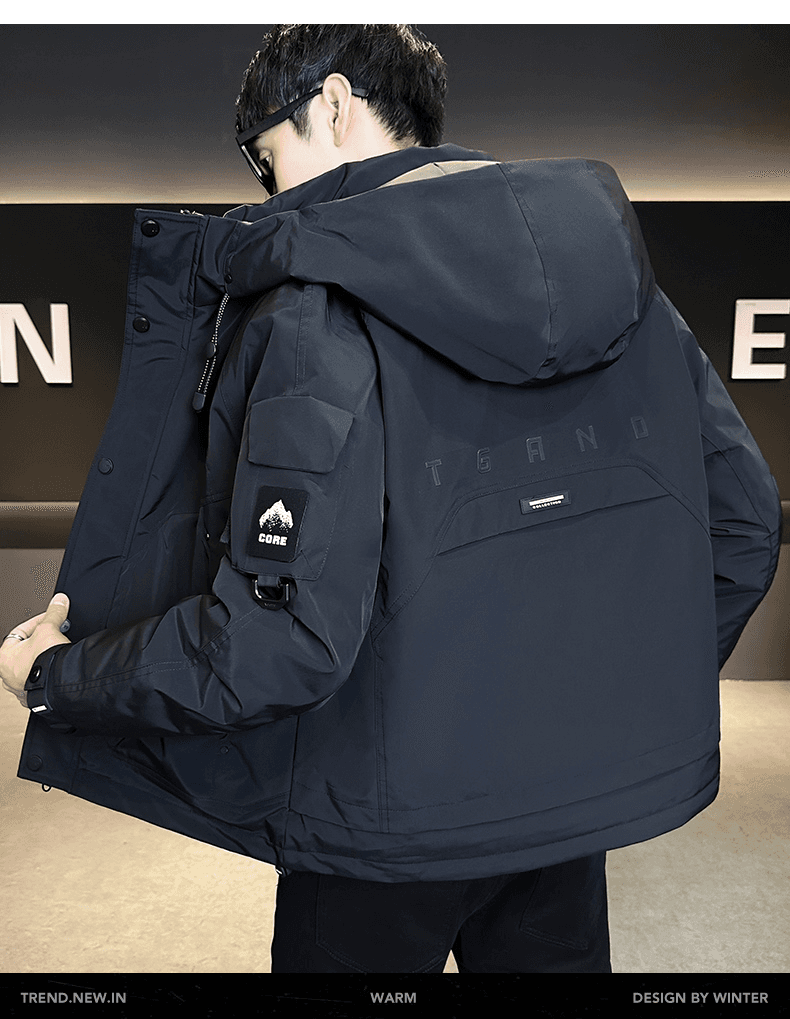 보온 워크웨어 다운 재킷 남성 겨울 2025 새로운 야외 화이트 덕 다운 두꺼운 캐주얼 재킷 상세 이미지 15