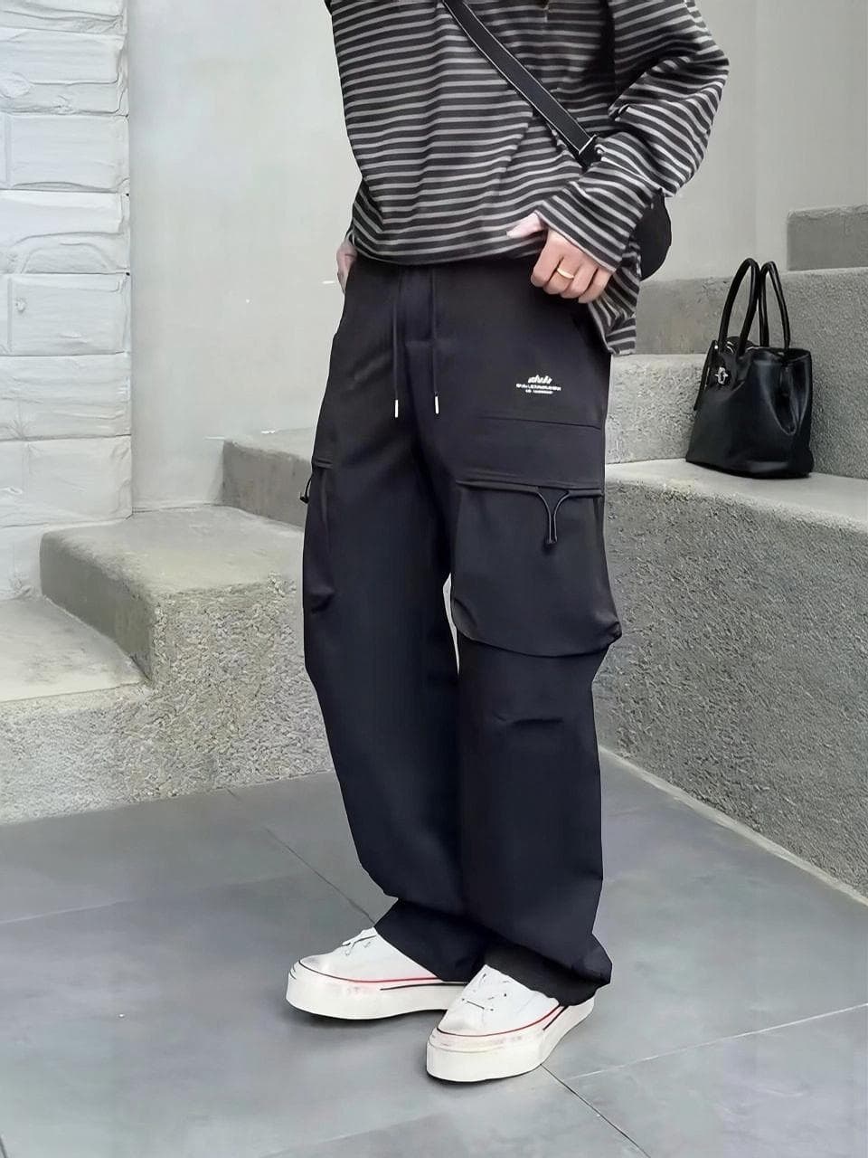 워크웨어 팬츠 남자 아메리칸 조수 브랜드 루즈핏 야외 기타 주머니 사계절 트렌드 레트로 낙하산 병 바지 이미지 2