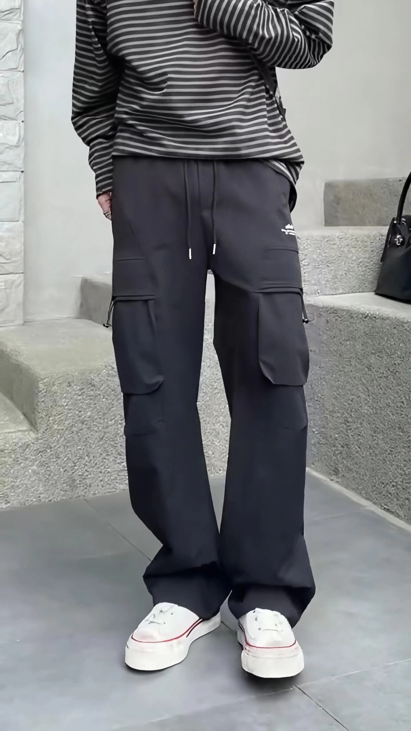워크웨어 팬츠 남자 아메리칸 조수 브랜드 루즈핏 야외 기타 주머니 사계절 트렌드 레트로 낙하산 병 바지 이미지 3
