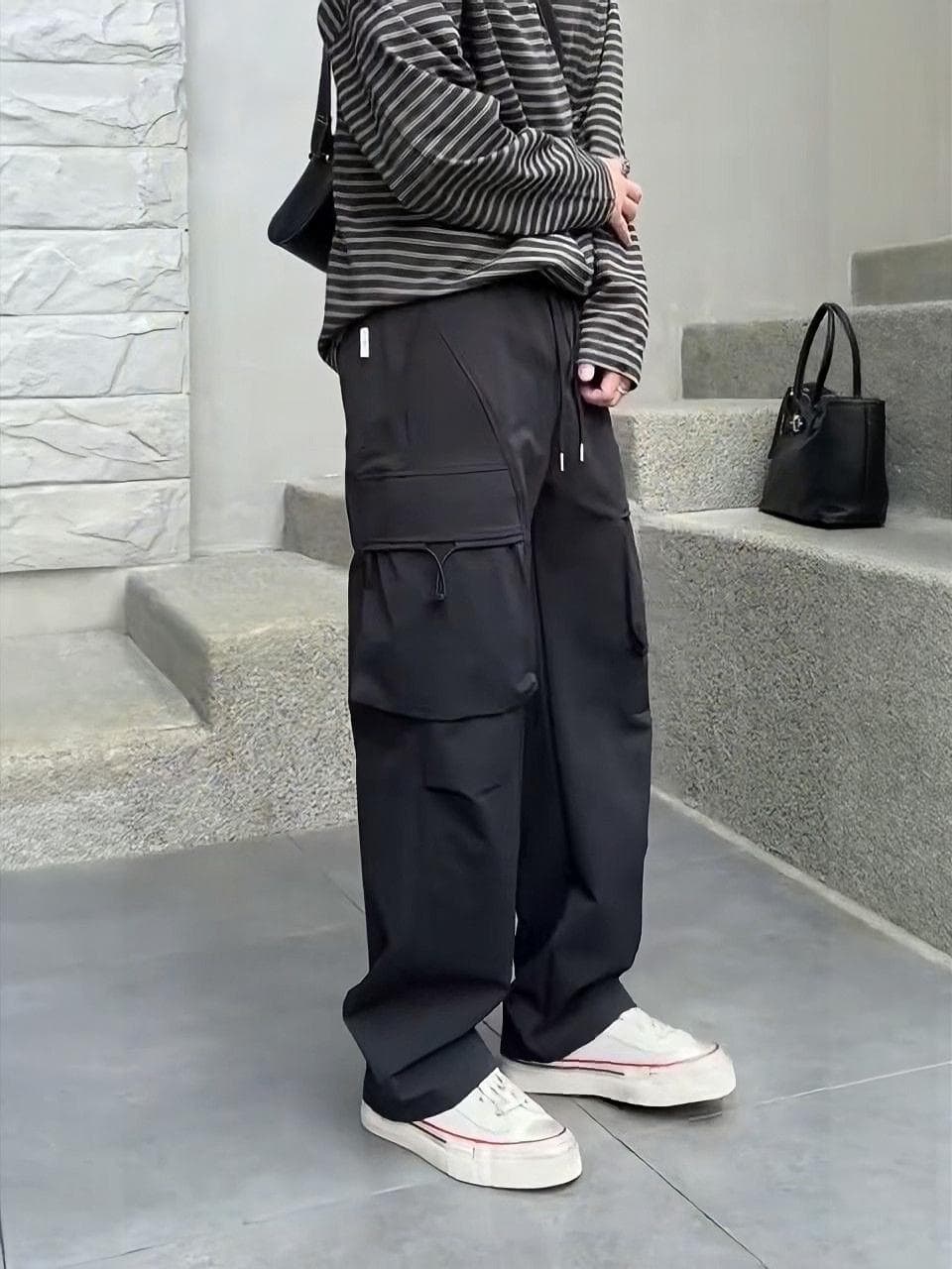 워크웨어 팬츠 남자 아메리칸 조수 브랜드 루즈핏 야외 기타 주머니 사계절 트렌드 레트로 낙하산 병 바지 상세 이미지 2