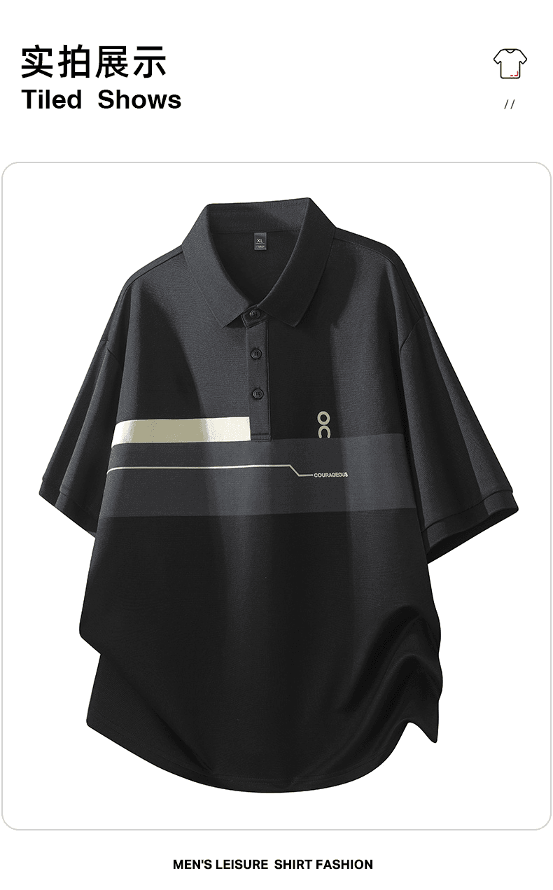 2026 여름 새로운 트렌드 반팔 티셔츠 남성 캐주얼 폴로 칼라 POLO 셔츠 청년 비즈니스 벨트 칼라 블라우스 상세 이미지 12