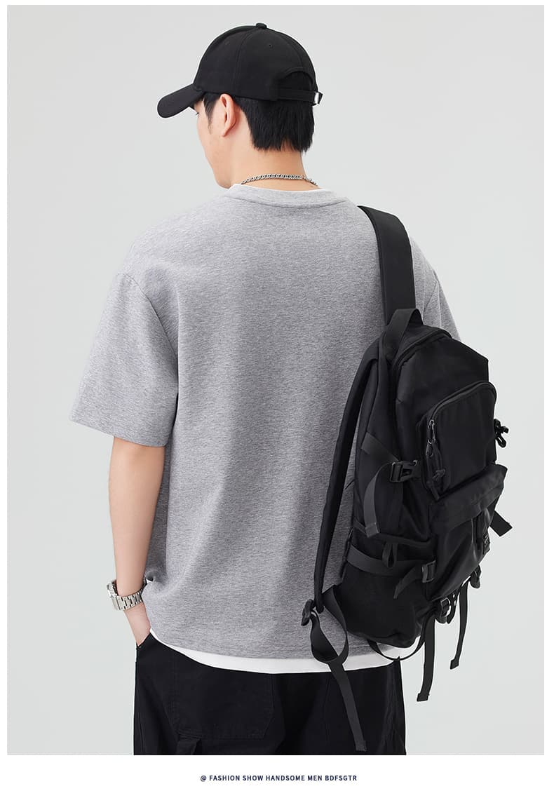 조수 브랜드 페이크 레이어드 반팔 라운드 넥 티셔츠 남자 상세 이미지 11