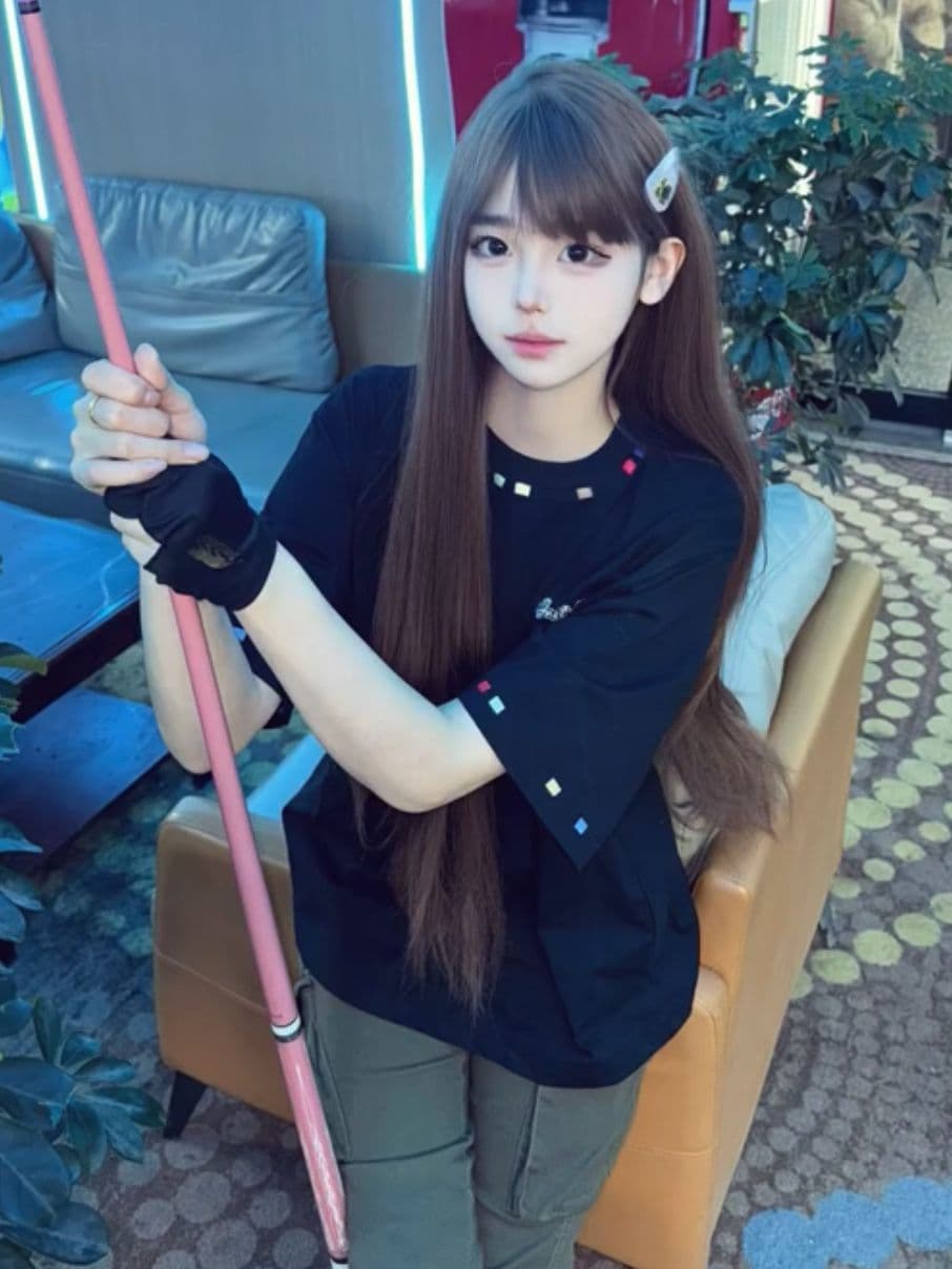 순면 240 그램 원본 자수 품질 업그레이드 여름 폭발 캐주얼 미니멀리즘 바람 루즈핏 디자인 반팔 티셔츠 여성 이미지 4