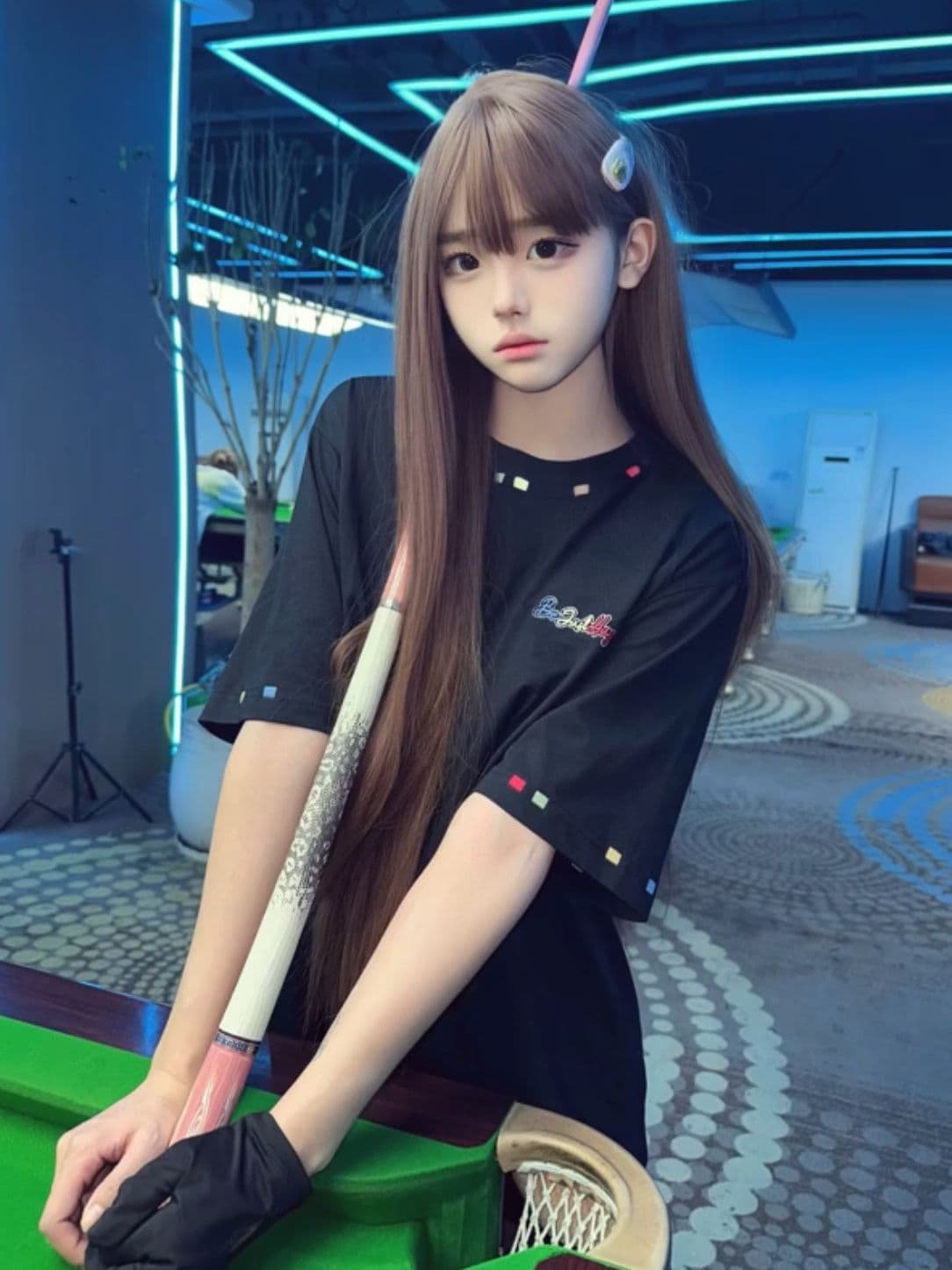 순면 240 그램 원본 자수 품질 업그레이드 여름 폭발 캐주얼 미니멀리즘 바람 루즈핏 디자인 반팔 티셔츠 여성 이미지 3