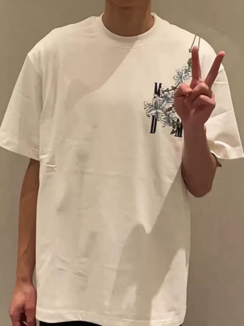 순면 240 그램 원본 자수 품질 업그레이드 아메리칸 꽃 디자인 라운드 넥 반팔 티셔츠 여름 루즈핏 맨위 이미지 4
