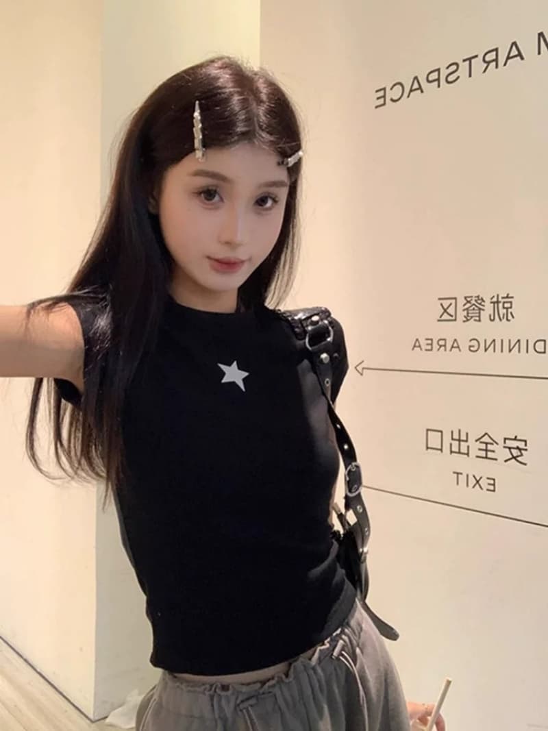 40 230 크 95 면 5 암모니아 Lun 이후 패키지 칼라 폭발 여름 리브 몸매 가꾸기 반소매 쇼트 스타일 상세 이미지 3