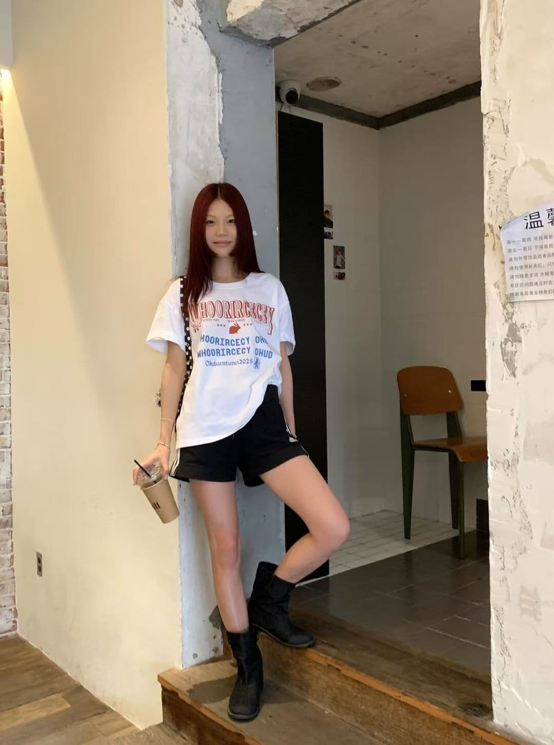 순면 빗질하다 닫기 220 그램 아메리칸 프린트 루즈핏 캐주얼 바람 다용도 여름 반팔 이미지 2