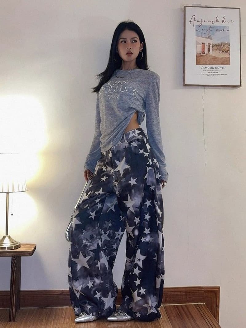 주간 실크 양모 원단 원본 뜨거운 구슬 솜씨 아메리칸 핫걸 진주 핫픽스 알파벳 긴 소매 티셔츠 이미지 4