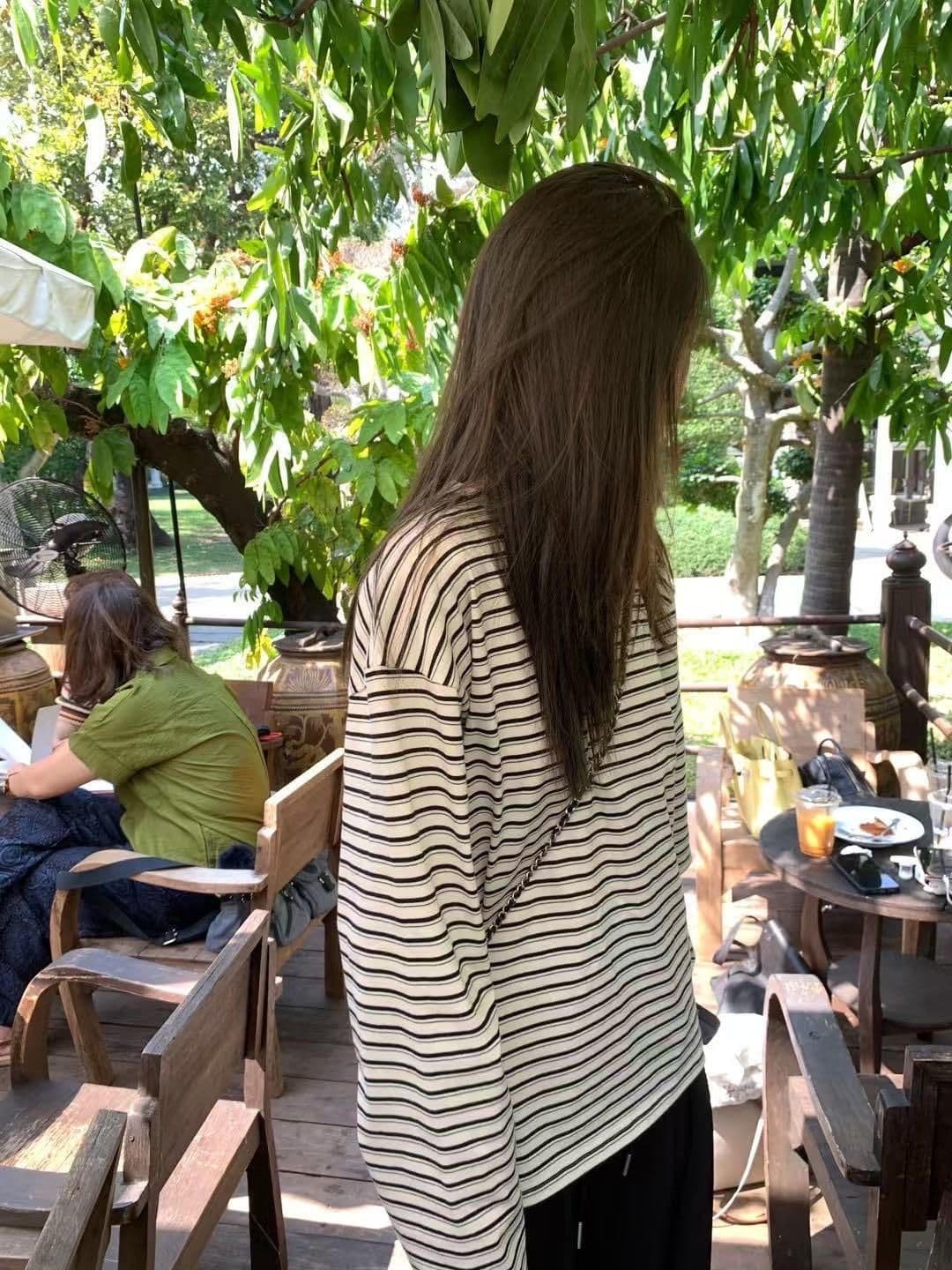 원본 원단 240 그램 조수 브랜드 더블 실 고급 빗질된 면 아메리칸 레트로 단추 스트라이프 만나는 긴팔 이미지 3
