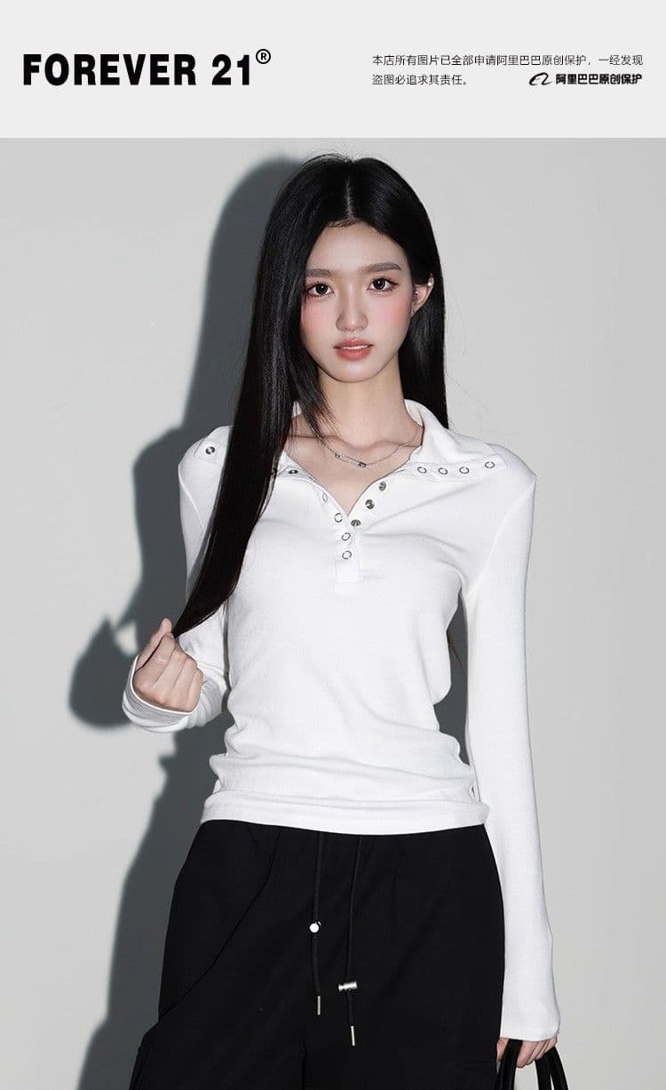 원본 원단 260 그램 사람들 면 화이트 루즈핏 긍정적 인 어깨 긴팔 티셔츠 여성 가을 고유 한 Chic 상세 이미지 1