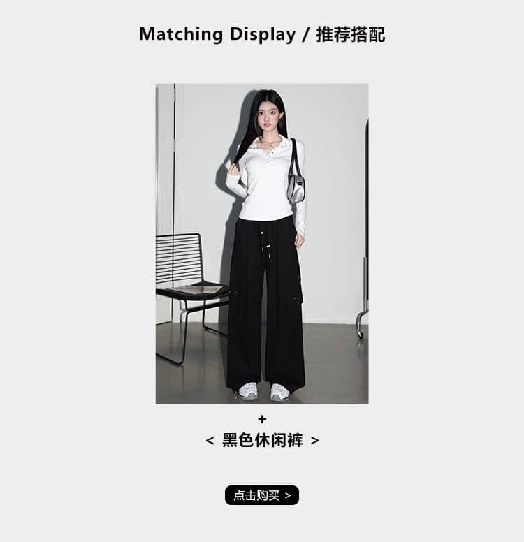 원본 원단 260 그램 사람들 면 화이트 루즈핏 긍정적 인 어깨 긴팔 티셔츠 여성 가을 고유 한 Chic 상세 이미지 2
