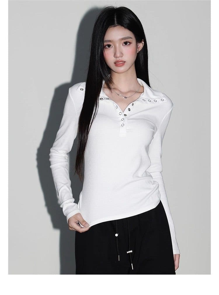 원본 원단 260 그램 사람들 면 화이트 루즈핏 긍정적 인 어깨 긴팔 티셔츠 여성 가을 고유 한 Chic 상세 이미지 7