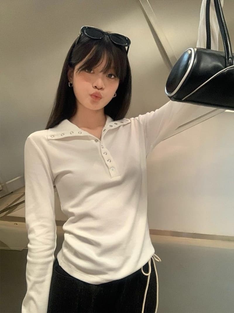 원본 원단 260 그램 사람들 면 긴팔 맨위 몸매 가꾸기 폴로 칼라 인사이드 가져 가라. 외출용 봄 가을 상세 이미지 4