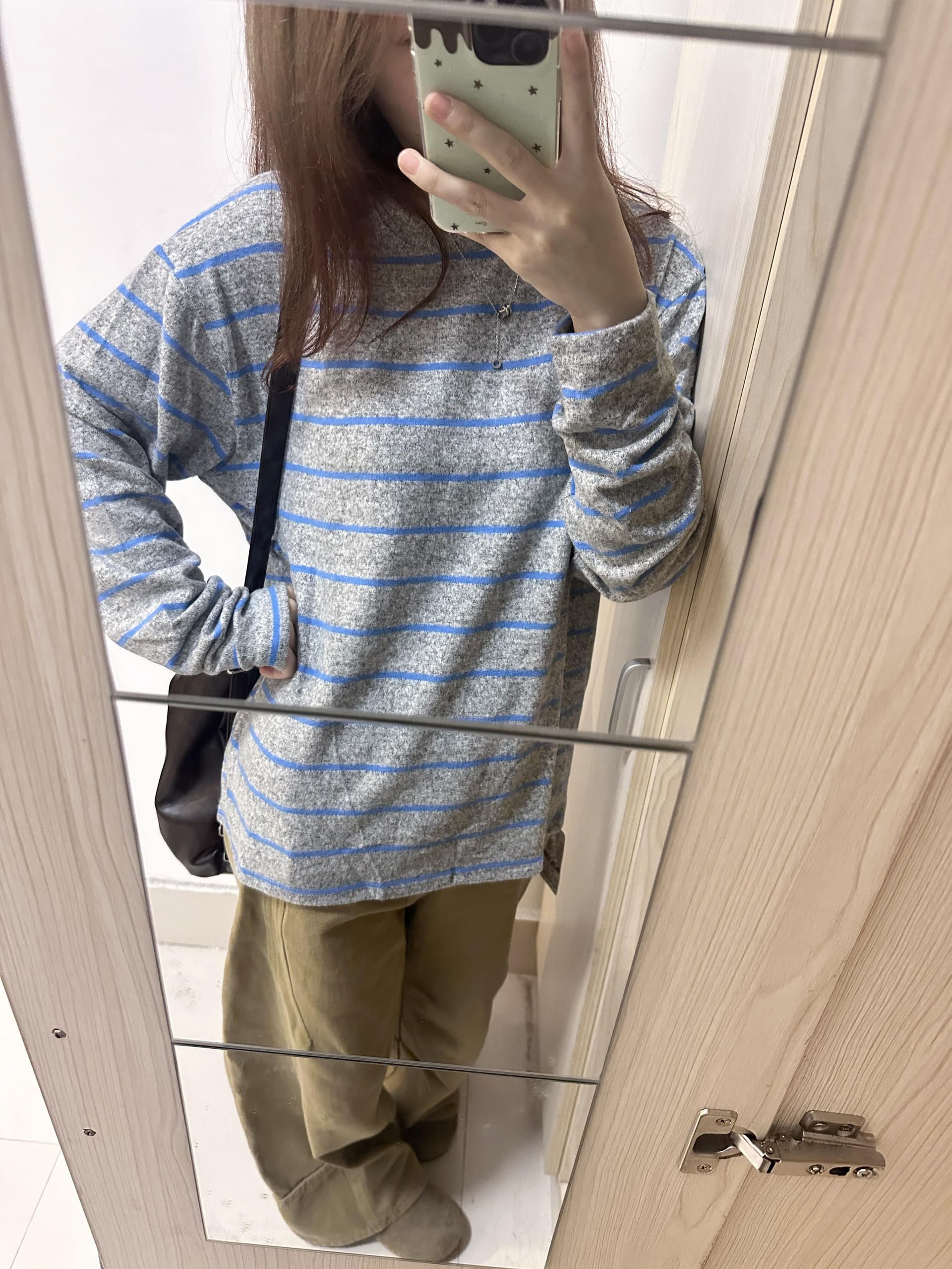 원본 양모 플리스 느낌 느긋한 바람 긴팔 플리스 스트라이프 티셔츠 가을 한 부서 루즈핏 표지 고기