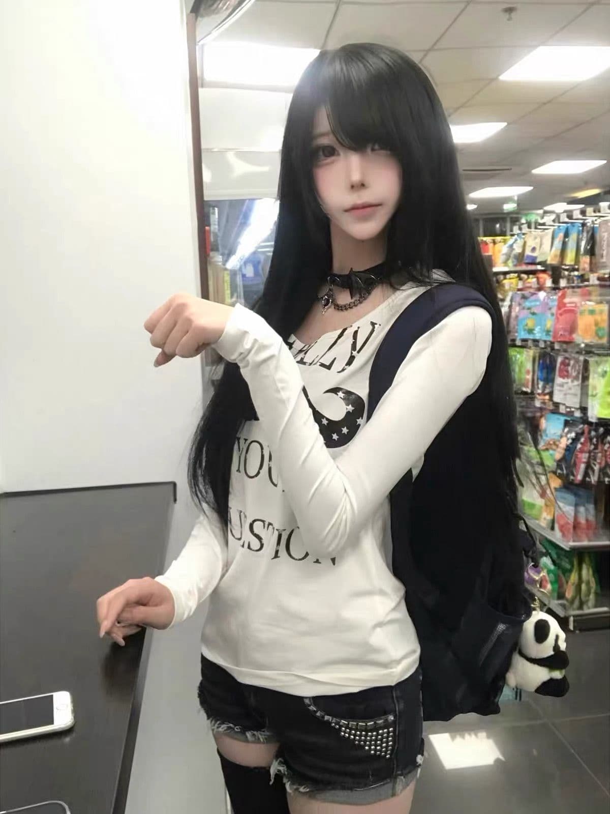 32 260 그램 95 면 원본 프린트 아메리칸 레트로 콧수염 알파벳 가을 디자인 센스 몸매 가꾸기 슬림해 보이는 맨위 상세 이미지 3