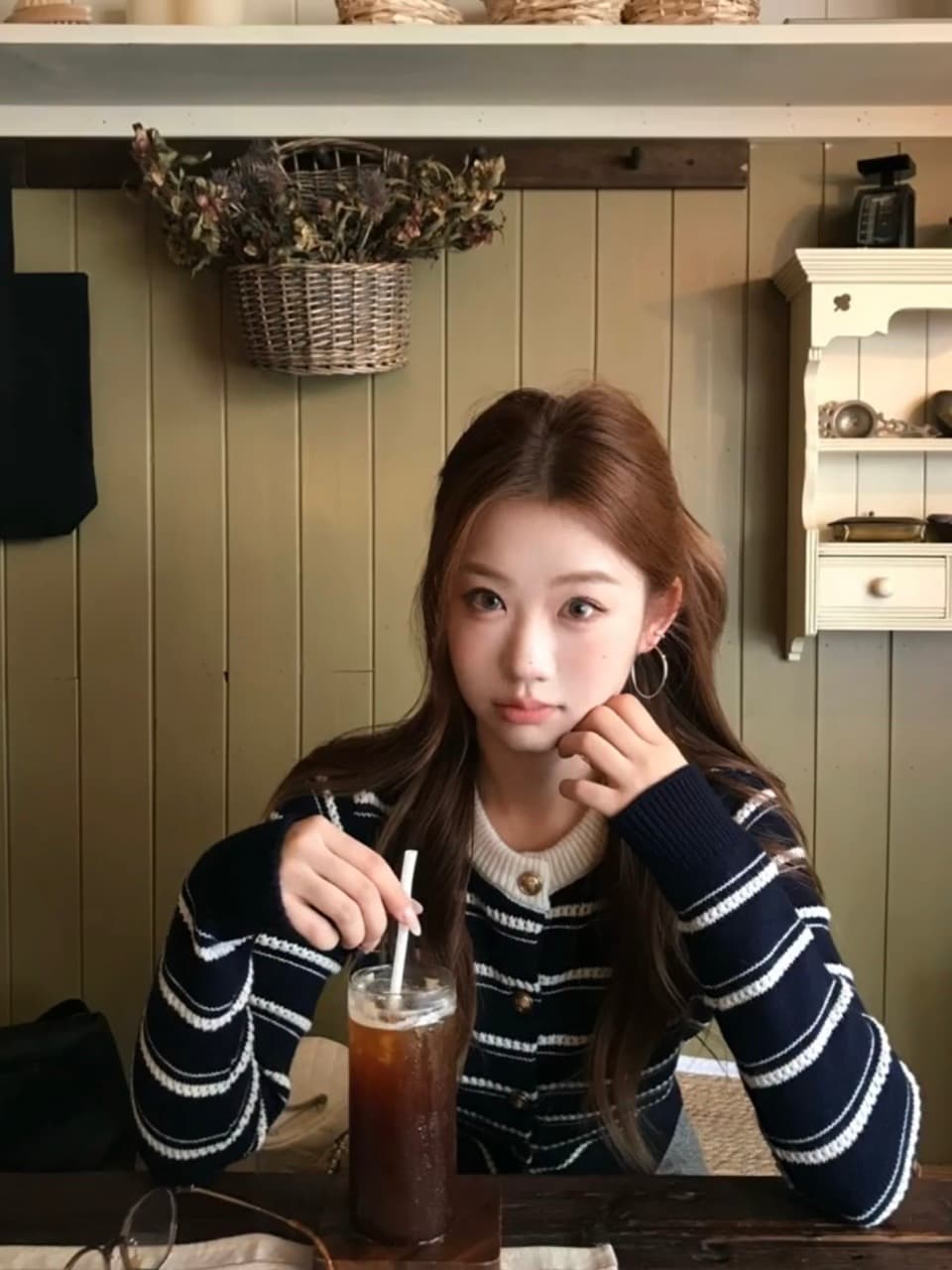 작은 샤넬 스타일 배색 스트라이프 오픈 가디건 스웨터 여자 2026 가을 새로운 다용도 부드러운 바람 니트 스웨터 맨위 mx 상세 이미지 3