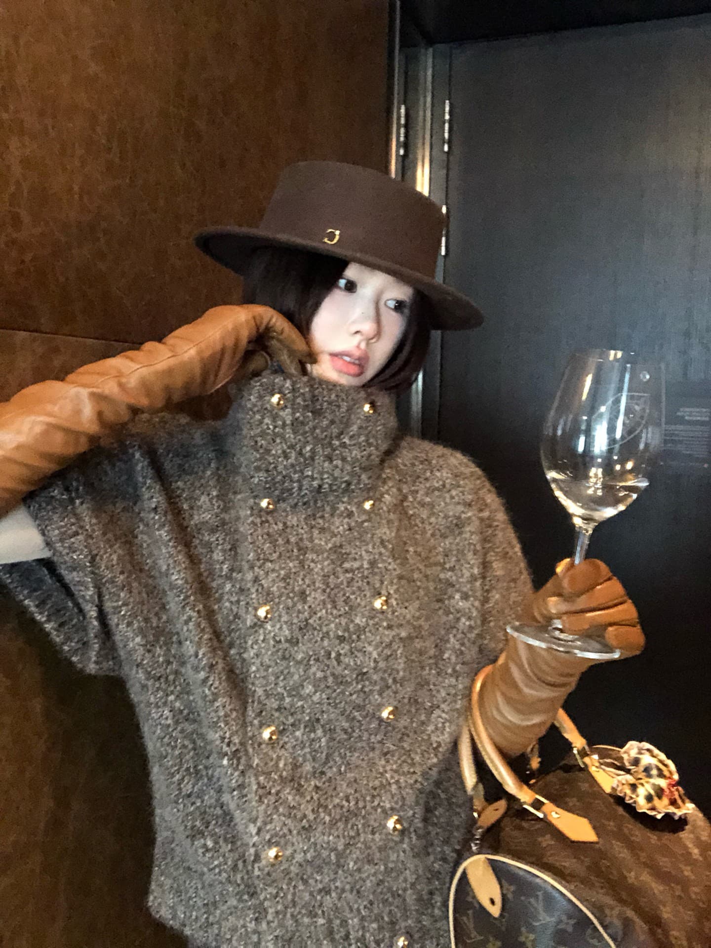 니트 오픈 가디건 여성 2026 새로운 가을 착용 가져 가라. 커피 색상 맨위 터틀넥 루즈핏 스웨터 코트