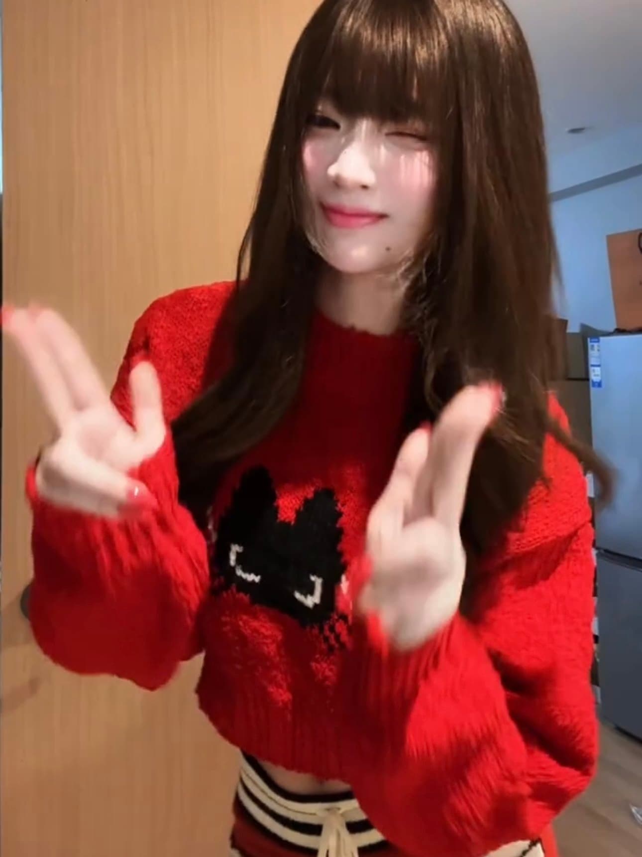 특별 실 가을 겨울 스웨터 여자 새로운 새끼 고양이 빨간색 신년 쇼트 스타일 부드러운 찹쌀 가을 겨울 니트 스웨터 여성 셔츠