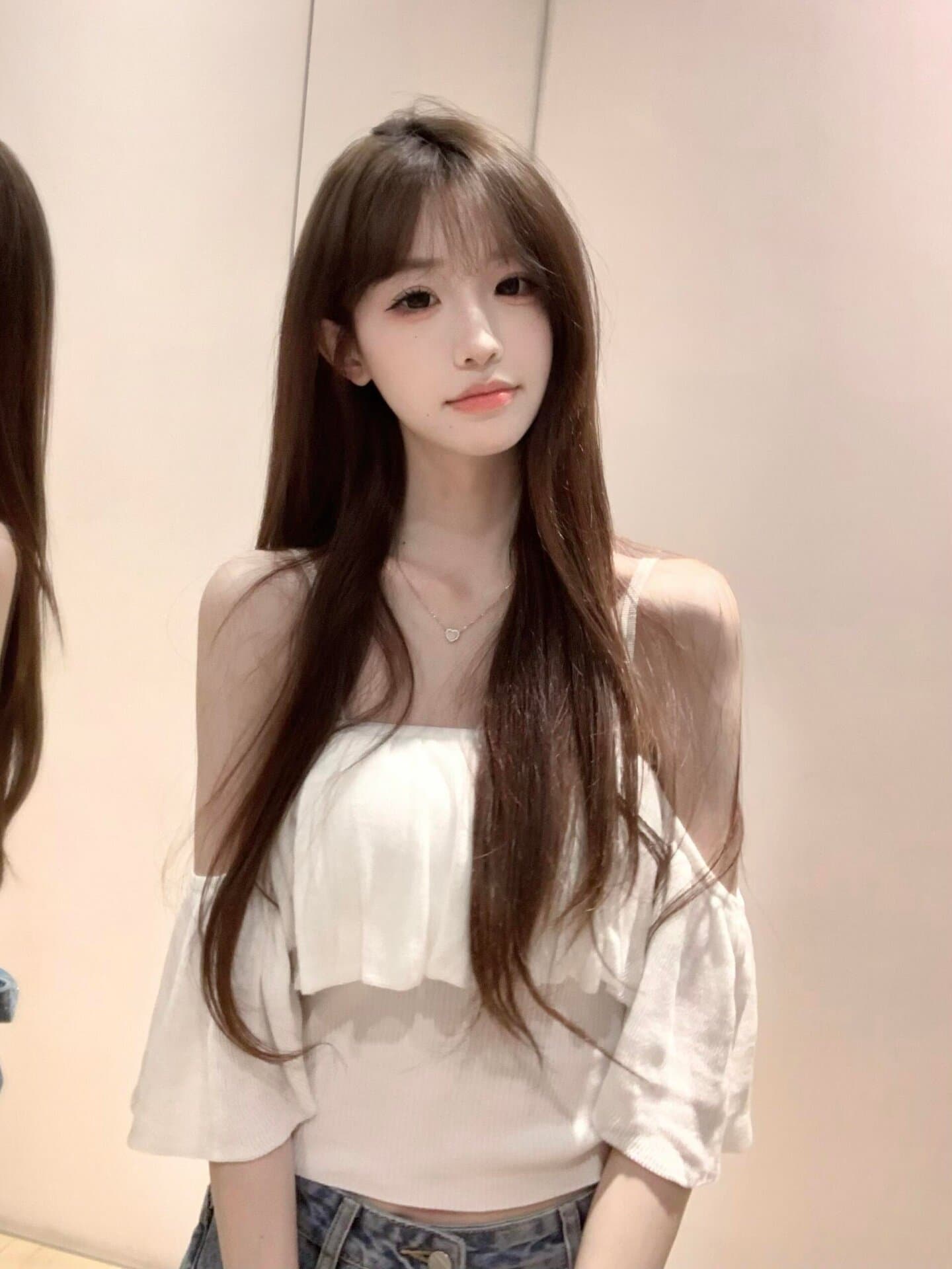 부드러운 순수한 욕망 바람 오프숄더 프릴 작은 대중 디자인 센스 튜브탑 t 셔츠 슬림해 보이는 다용도 핫걸 오프숄더 상세 이미지 5