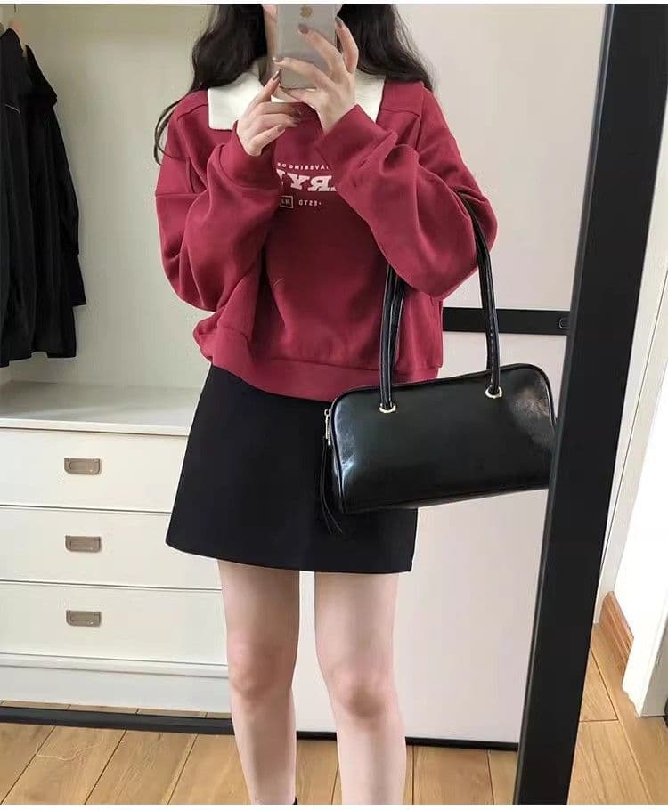 가을 겨울 모직 미니 스커트 하이웨이스트 a 단어 반신 스커트 작은 키 디스플레이 높음 슬림해 보이는 표지 넓적 다리 다용도 출퇴근 타이트 스커트 상세 이미지 6