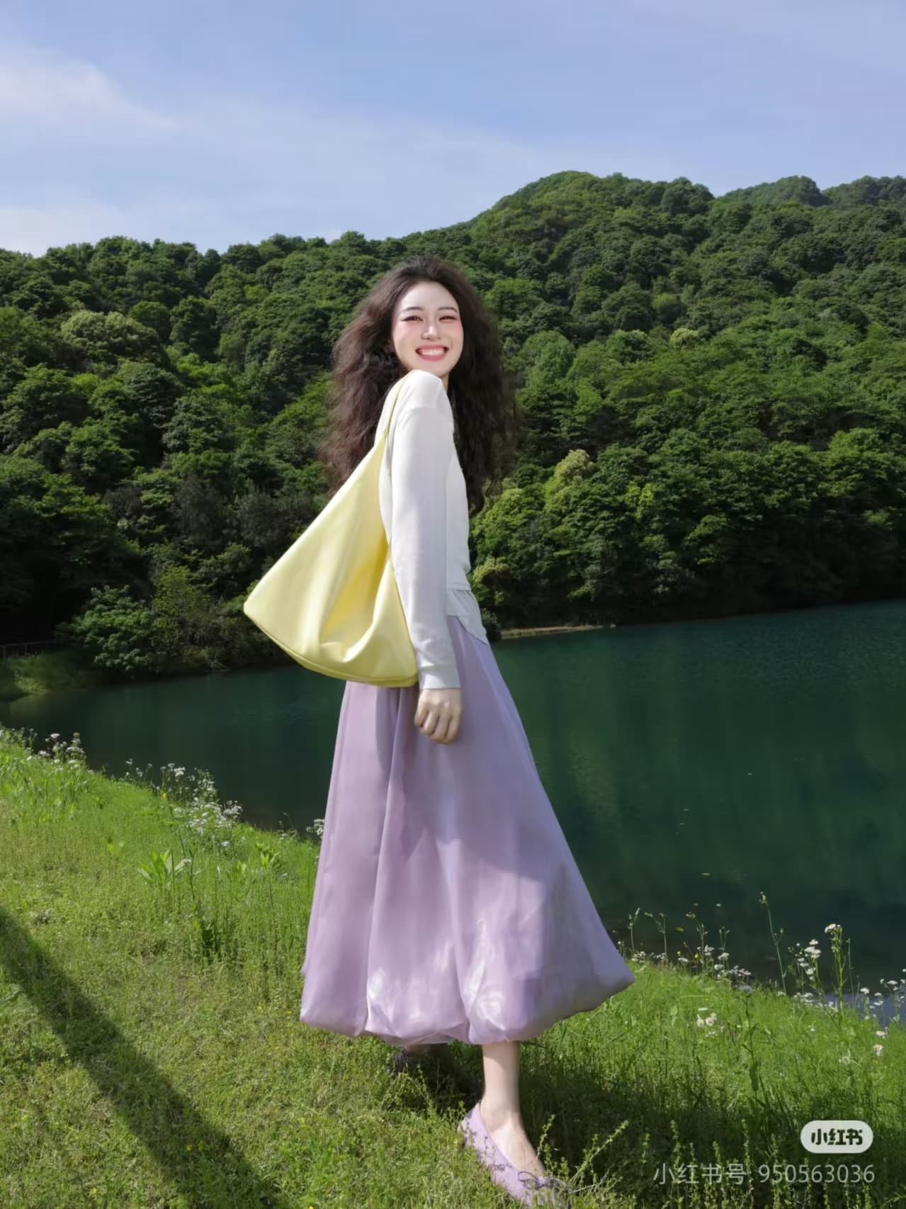 2025 여름 암퇘지 빛 인어 지 무거운 업그레이드 b 패 섹션 공단 센스 도루 가을 보라색 반신 스커트 이미지 4