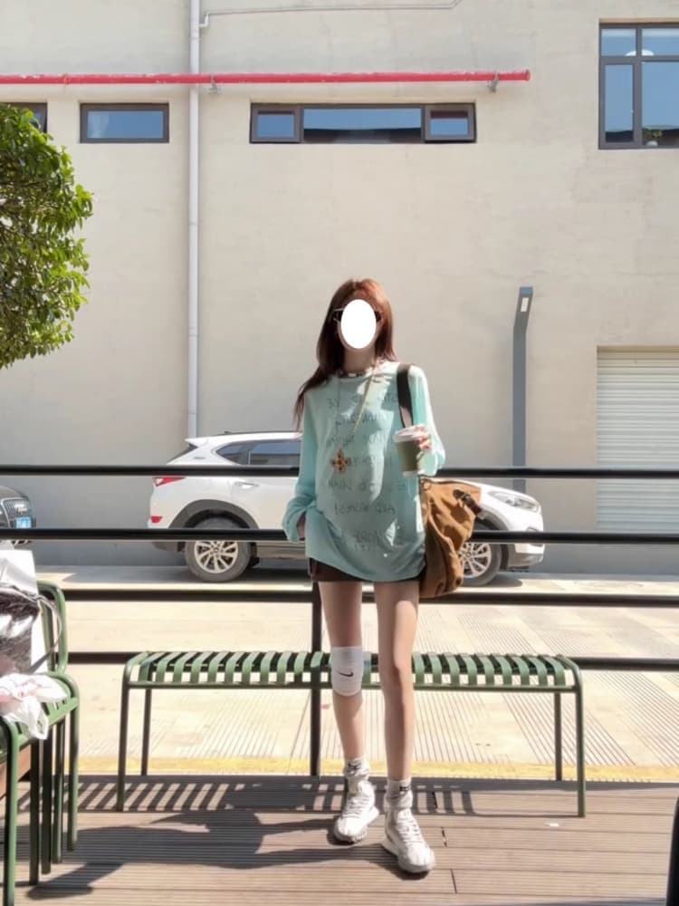 초기 가을 도파민 chic 한 부서 새로운 루즈핏 만나는 긴팔 알파벳 프린트 티셔츠 자외선 차단 맨위 상세 이미지 5