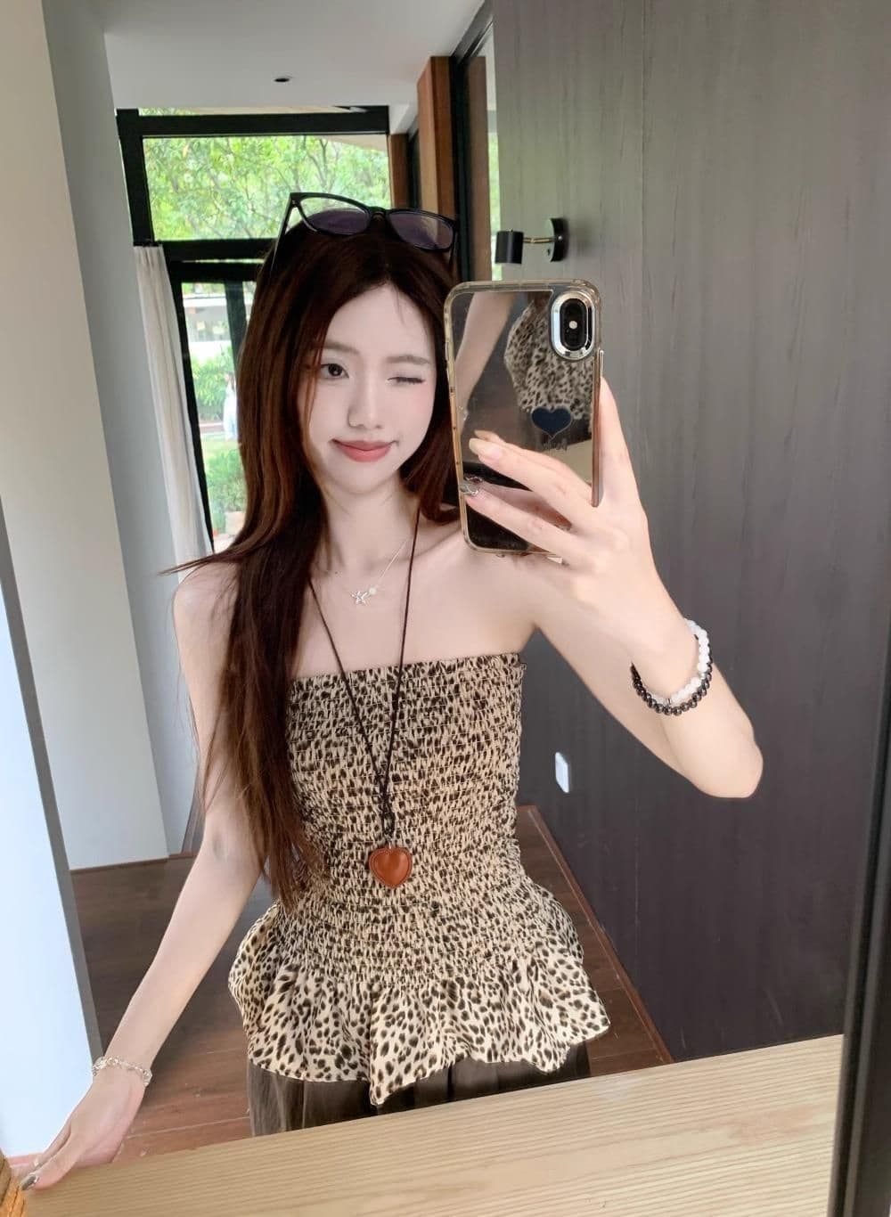 레트로 레오파드 무늬 섹시함 민소매 튜브탑 조끼 여성 여름 몸매 가꾸기 허리 수축 외출용 핫걸 바람 쇼트 스타일 맨위 상세 이미지 13