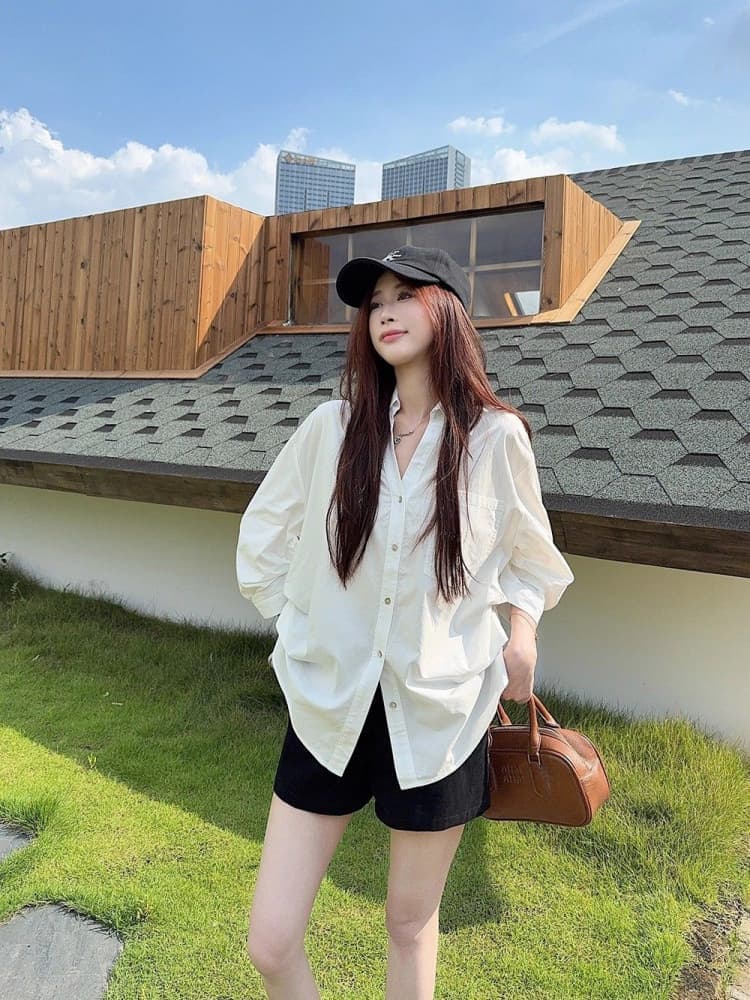 원본 품질 오래된 돈 바람 폴로 칼라 긴팔 여성 셔츠 가을 디자인 센스 작은 대중 허리 수축 주름 맨위 상세 이미지 2