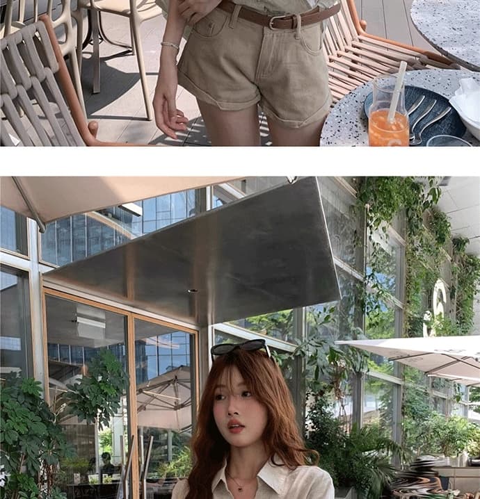 원본 솜씨 오래된 돈 바람 긴팔 셔츠 여성 의류 새로운 가을 느슨함 디자인 센스 POLO 칼라 맨위 상세 이미지 16