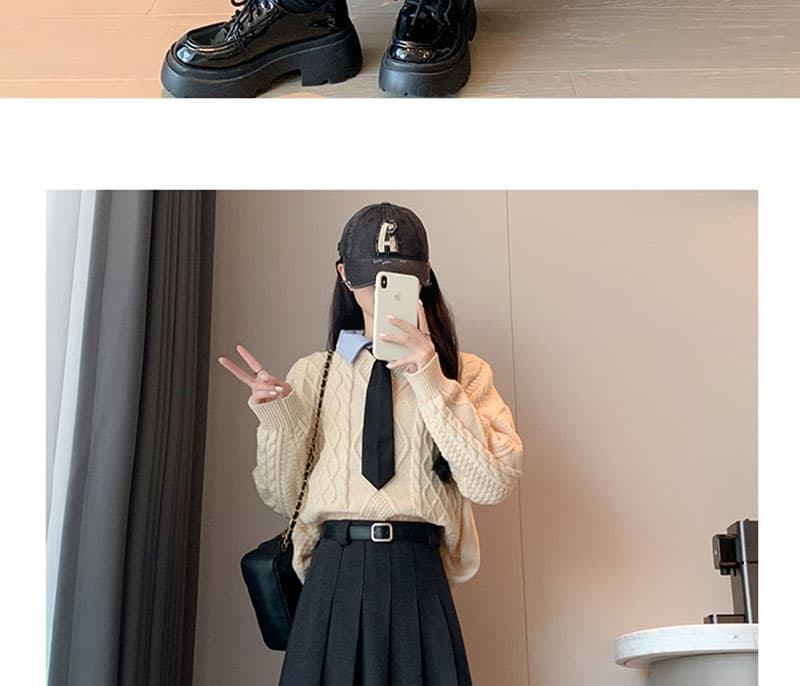 두꺼운 스타일 회색 반신 스커트 새로운 가을 겨울 하이웨이스트 고급 센스 품격 한 마디 중간 길이 플리츠 스커트 상세 이미지 18