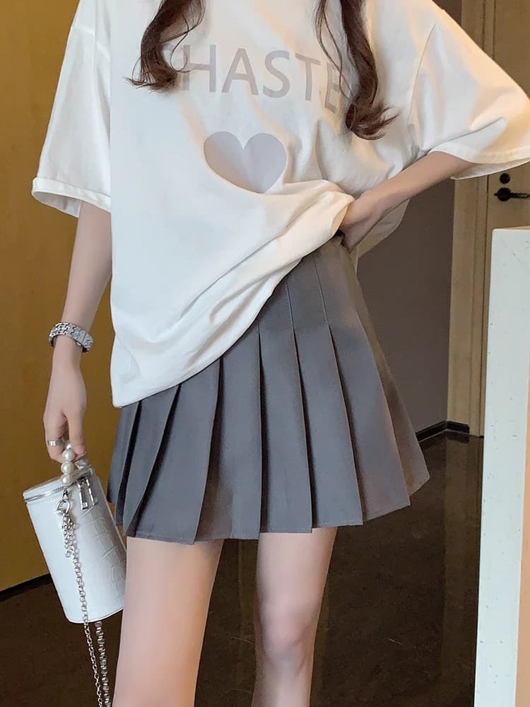 전체 밴딩 두꺼운 스타일 사실 주머니 플리츠 스커트 여성 하이웨이스트 미니 스커트 한 마디 봄 여름 모직 주머니 반신 스커트 상세 이미지 13
