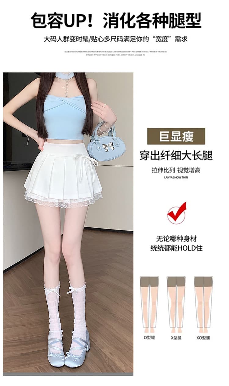 순수한 욕망 디자인 센스 플리츠 스커트 여성 봄 여름 새로운 레이스 레이스 반신 스커트 작은 대중 핫걸 한 마디 미니 스커트 가을 상세 이미지 7