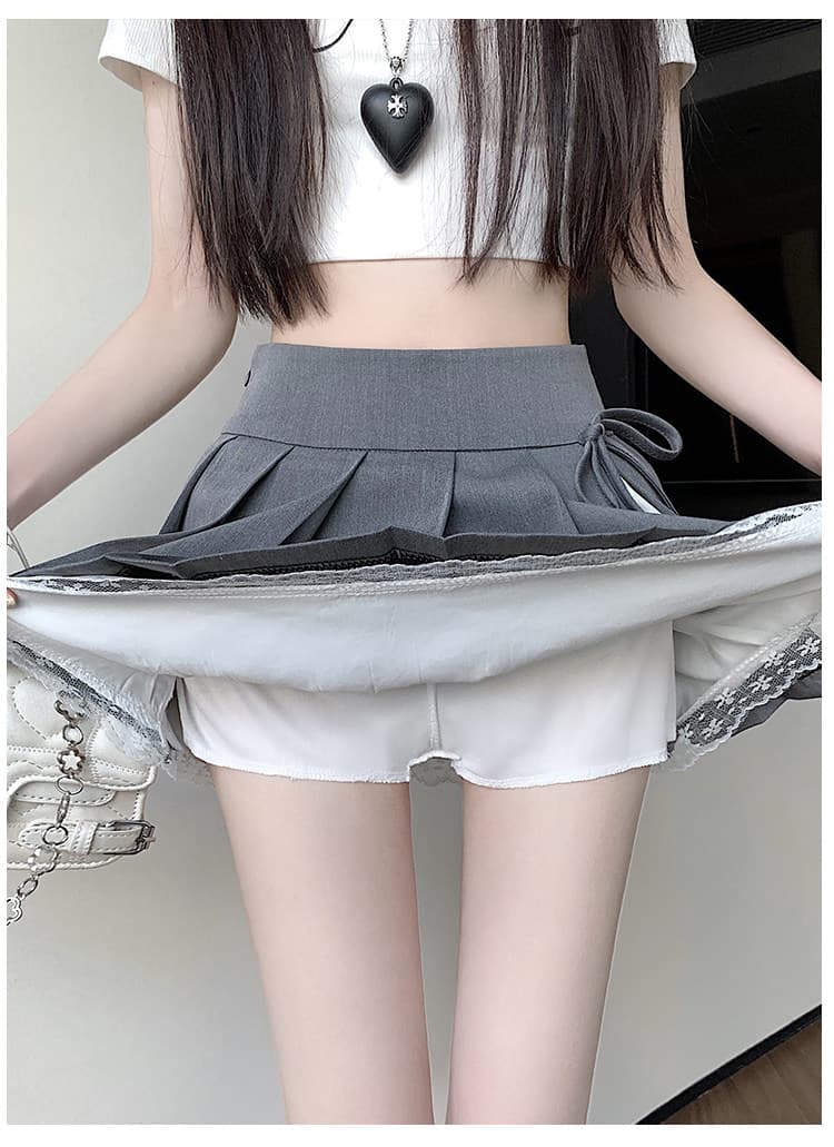 순수한 욕망 디자인 센스 플리츠 스커트 여성 봄 여름 새로운 레이스 레이스 반신 스커트 작은 대중 핫걸 한 마디 미니 스커트 가을 상세 이미지 28