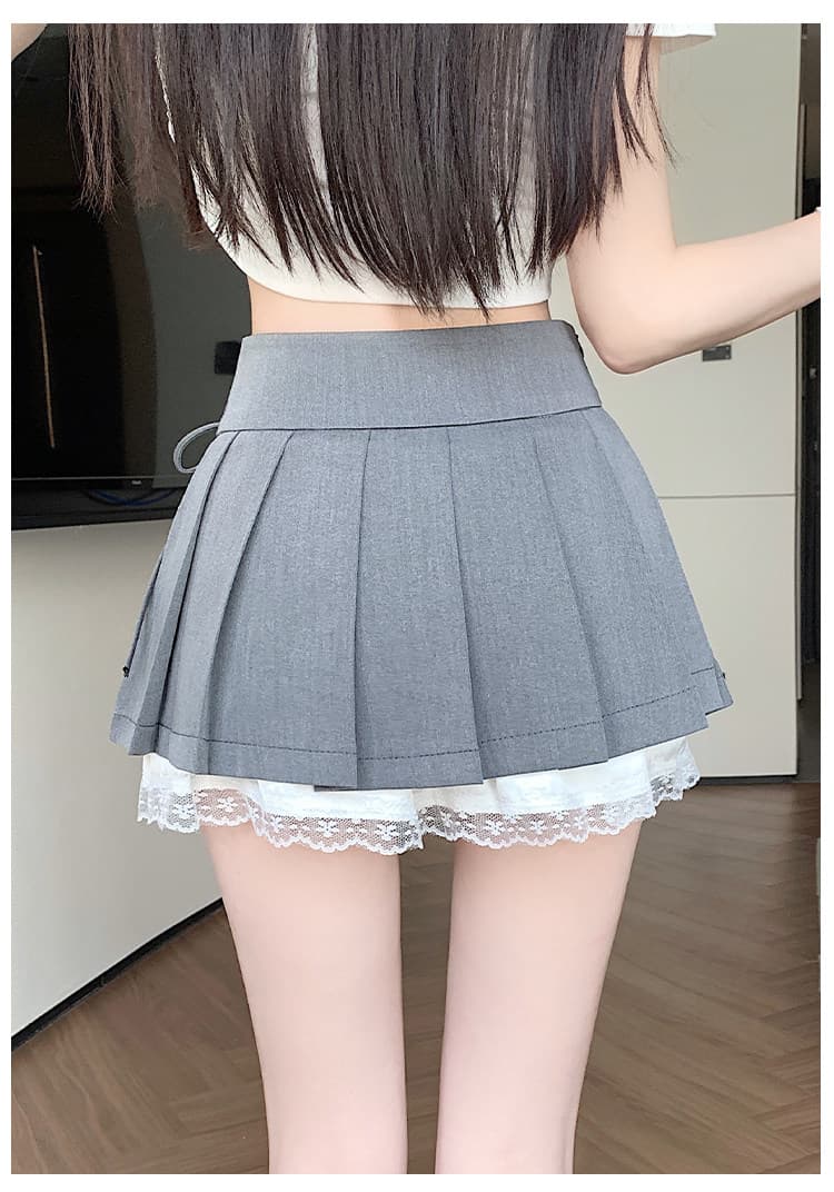 순수한 욕망 디자인 센스 플리츠 스커트 여성 봄 여름 새로운 레이스 레이스 반신 스커트 작은 대중 핫걸 한 마디 미니 스커트 가을 상세 이미지 29