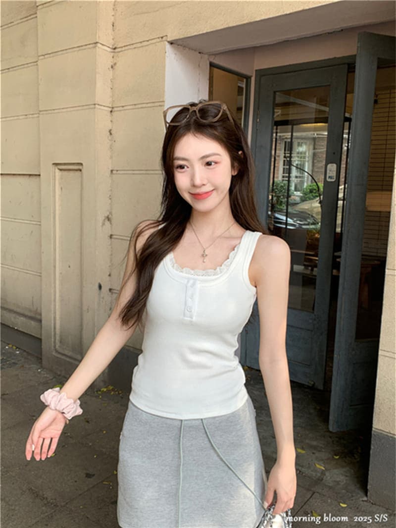 순수한 욕망 바람 레이스 조각 단추 캐미솔 여름 디자인 페이크 레이어드 몸매 가꾸기 핫걸 작은 맨위 상세 이미지 9