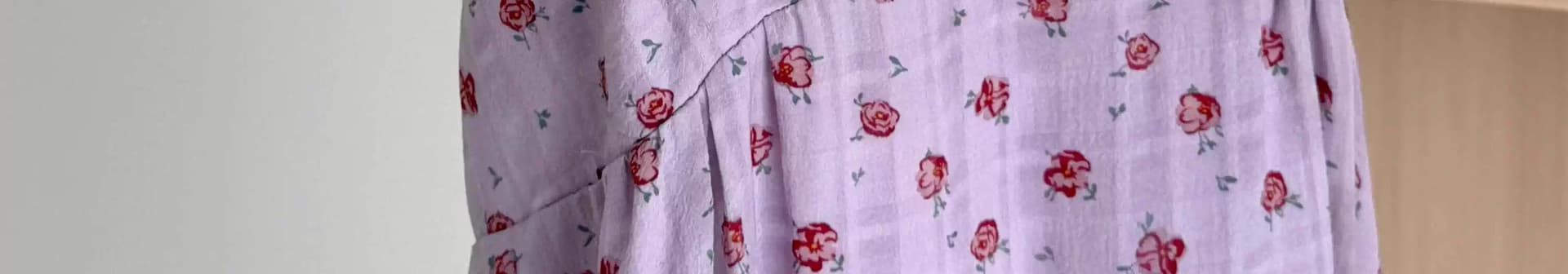 원본 원단 네리 보라색 행침 목 백리스 슬립 꽃무늬 중간 길이 맨위 여름 해변가 휴가 상세 이미지 22