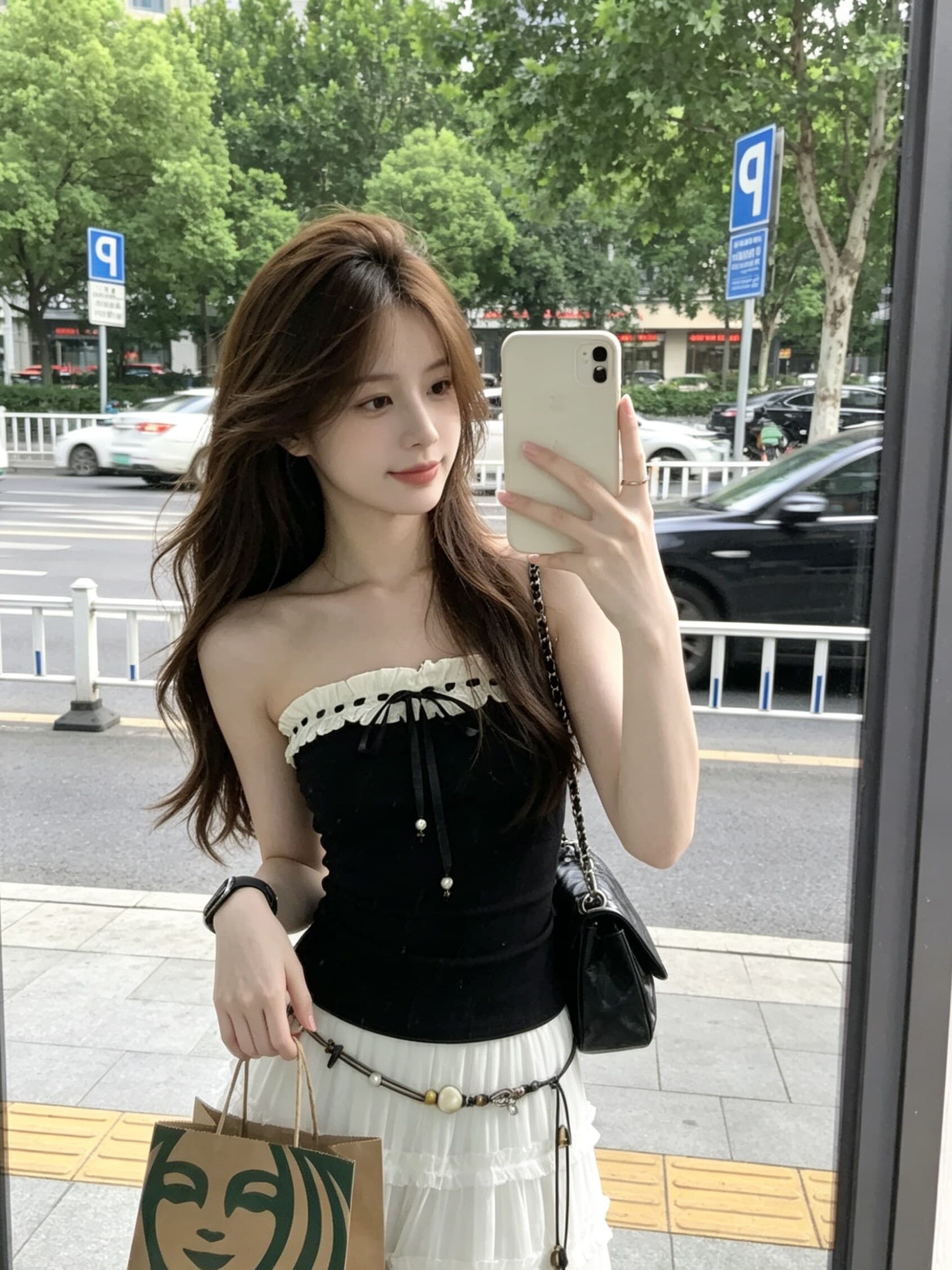 사람들 면 260 그램 나비 매듭 조끼 여름 새로운 슬림해 보이는 민소매 외출용 닦아내 라. 가슴 안쪽 잡아라. 의류 상세 이미지 7