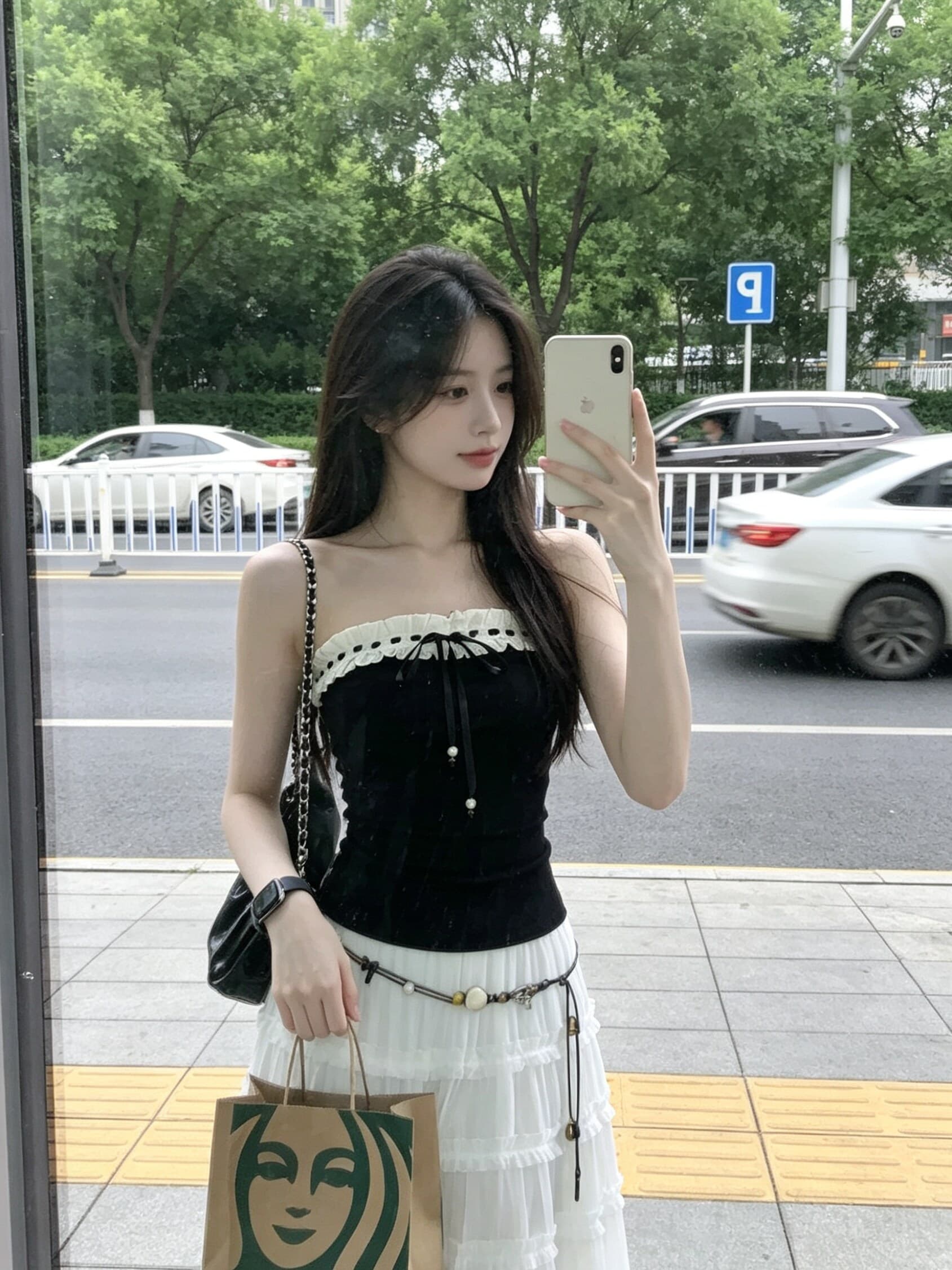사람들 면 260 그램 나비 매듭 조끼 여름 새로운 슬림해 보이는 민소매 외출용 닦아내 라. 가슴 안쪽 잡아라. 의류 상세 이미지 11